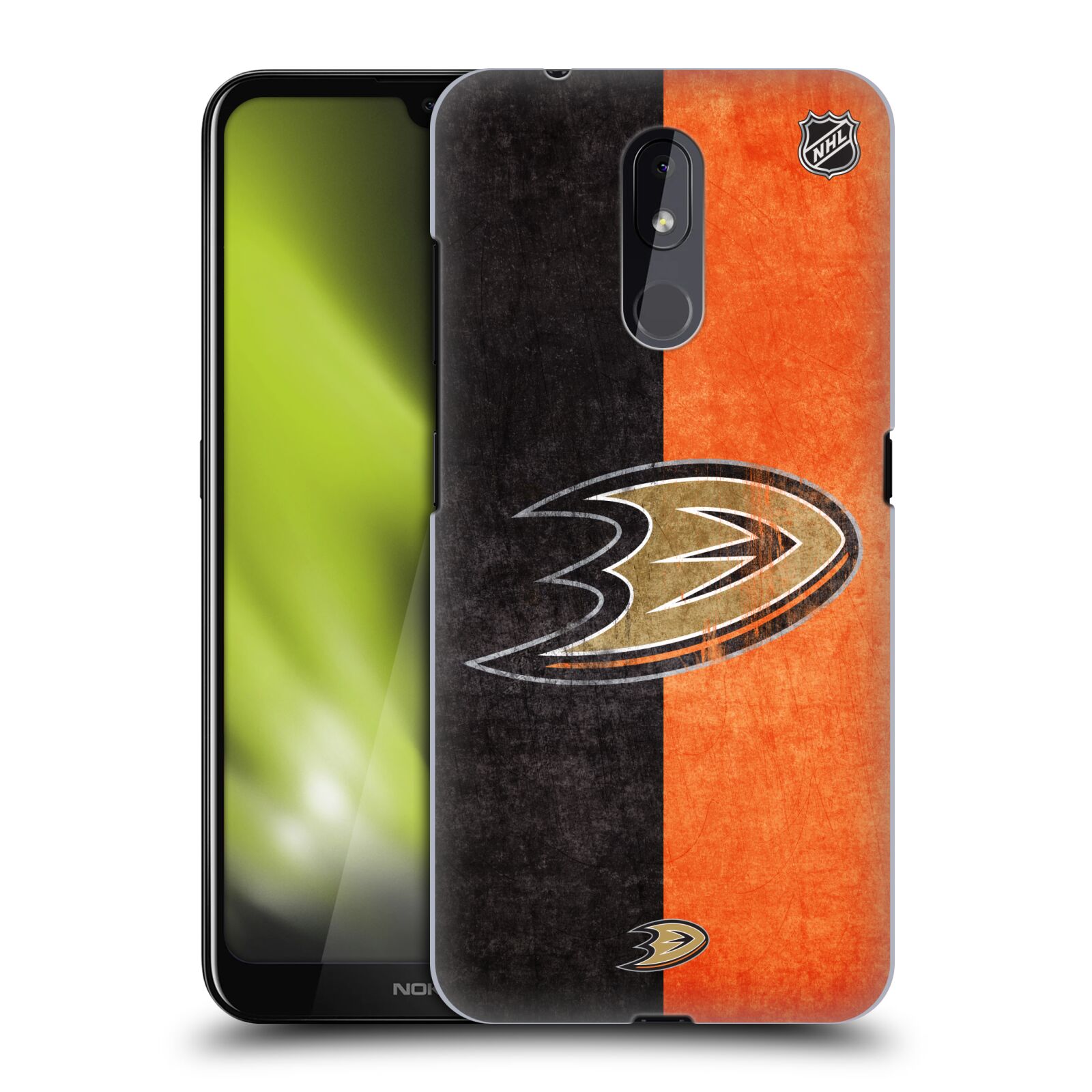 Pouzdro na mobil Nokia 3.2 - HEAD CASE - Hokej NHL - Anaheim Ducks - Logo vintage