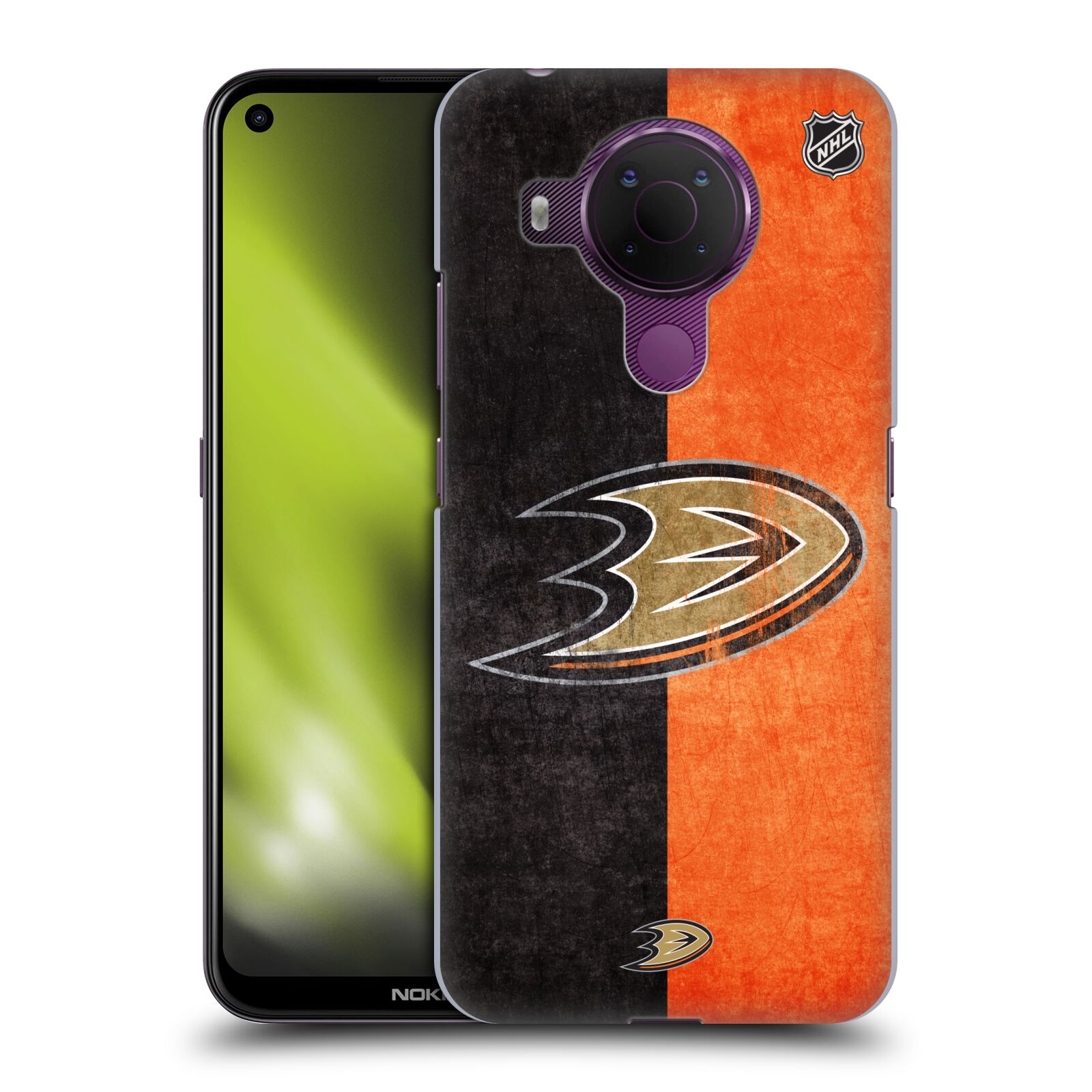 Pouzdro na mobil Nokia 5.4 - HEAD CASE - Hokej NHL - Anaheim Ducks - Logo vintage
