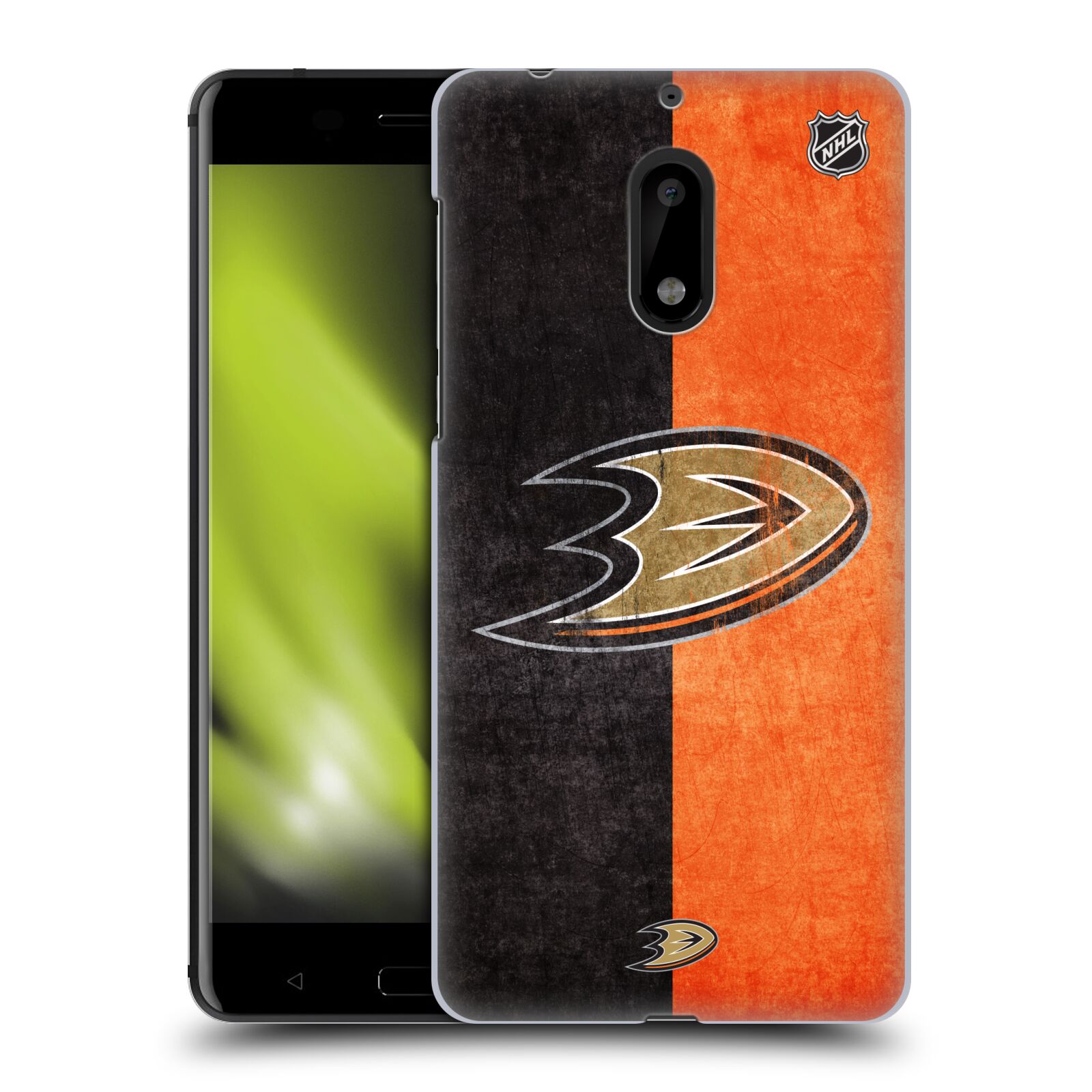 Pouzdro na mobil Nokia 6 - HEAD CASE - Hokej NHL - Anaheim Ducks - Logo vintage