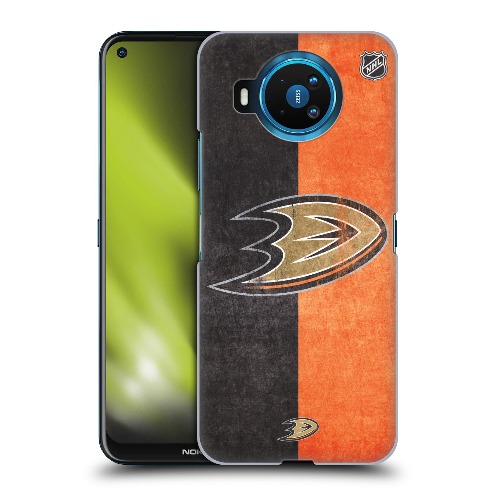 Pouzdro na mobil NOKIA 8.3 - HEAD CASE - Hokej NHL - Anaheim Ducks - Logo vintage