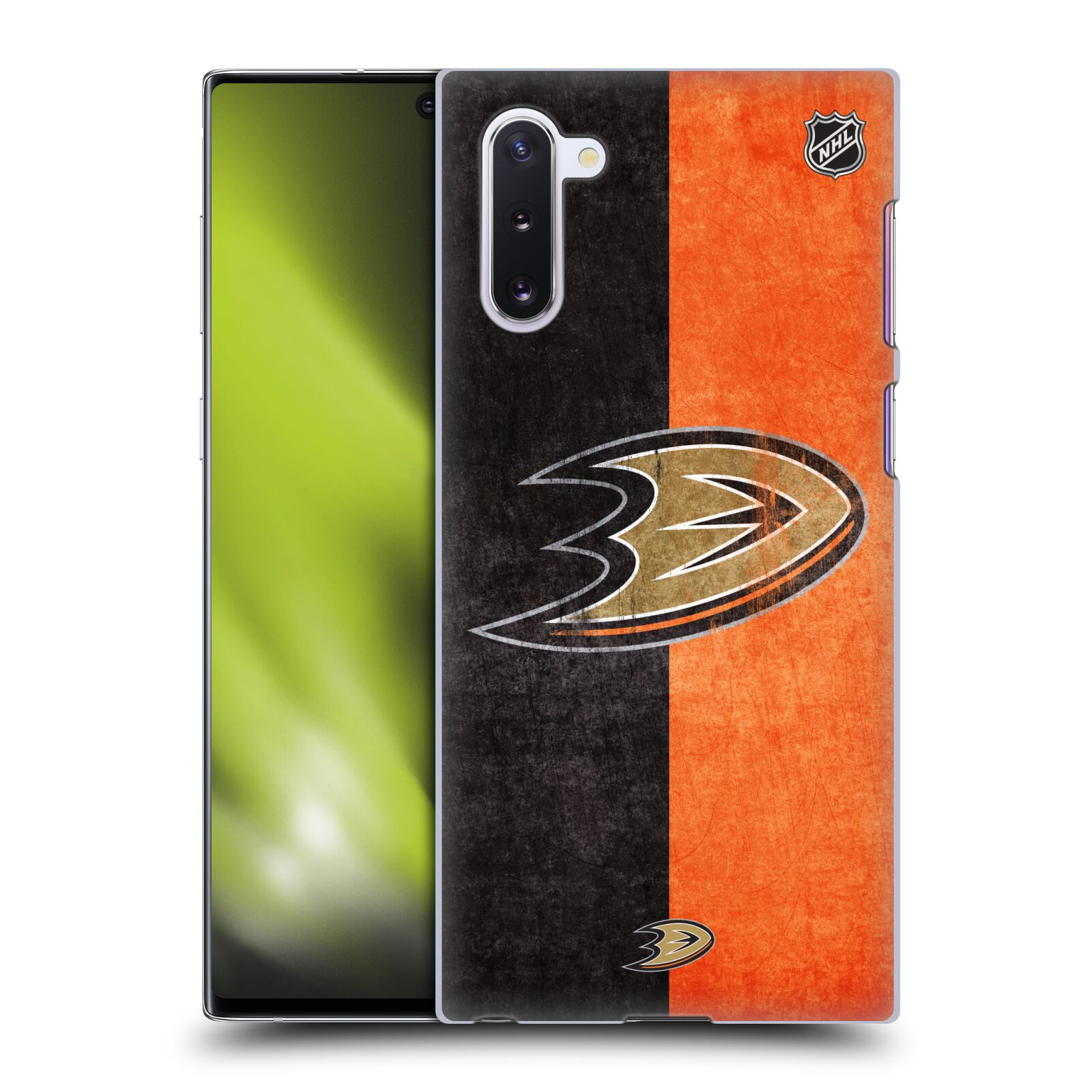 Pouzdro na mobil Samsung Galaxy Note 10 - HEAD CASE - Hokej NHL - Anaheim Ducks - Logo vintage