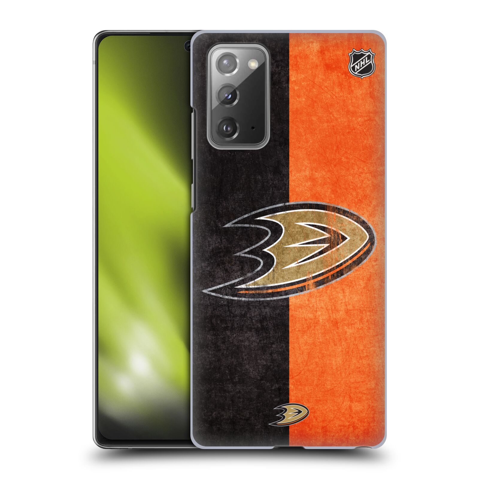 Pouzdro na mobil Samsung Galaxy Note 20 - HEAD CASE - Hokej NHL - Anaheim Ducks - Logo vintage