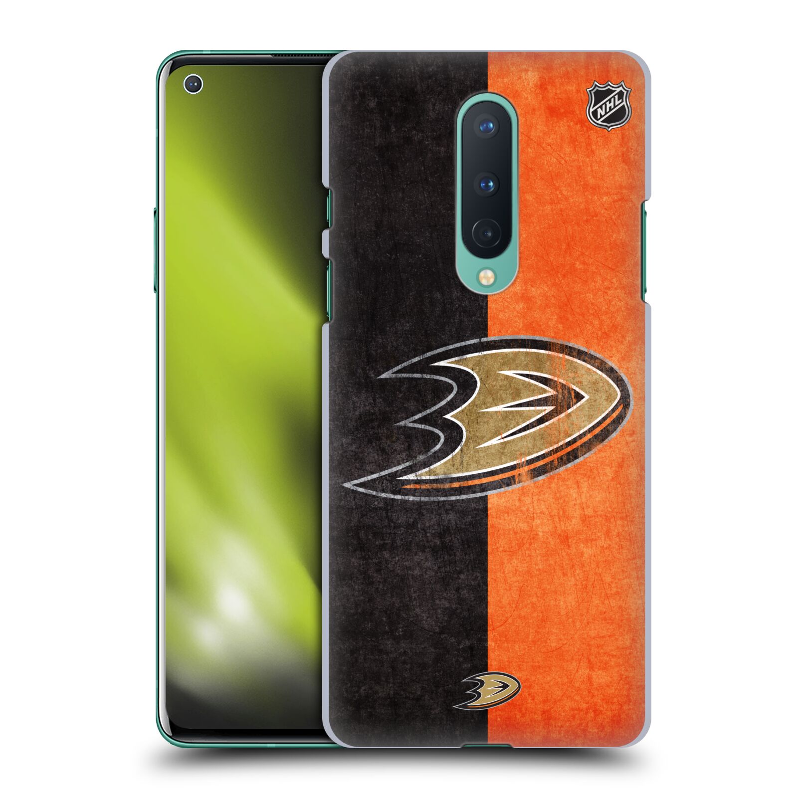 Pouzdro na mobil OnePlus 8 5G - HEAD CASE - Hokej NHL - Anaheim Ducks - Logo vintage