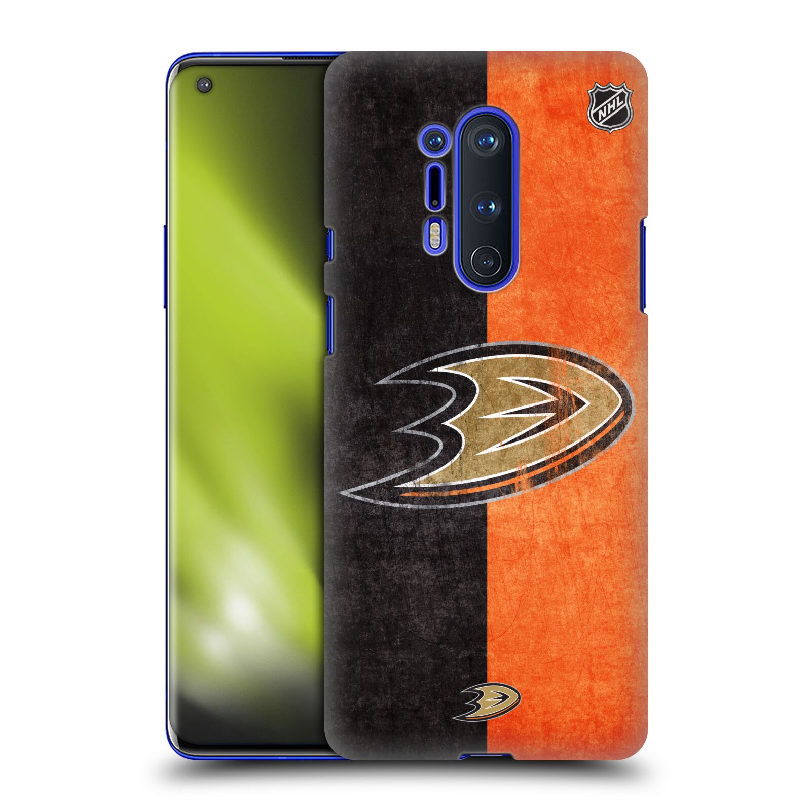 Pouzdro na mobil OnePlus 8 PRO 5G - HEAD CASE - Hokej NHL - Anaheim Ducks - Logo vintage