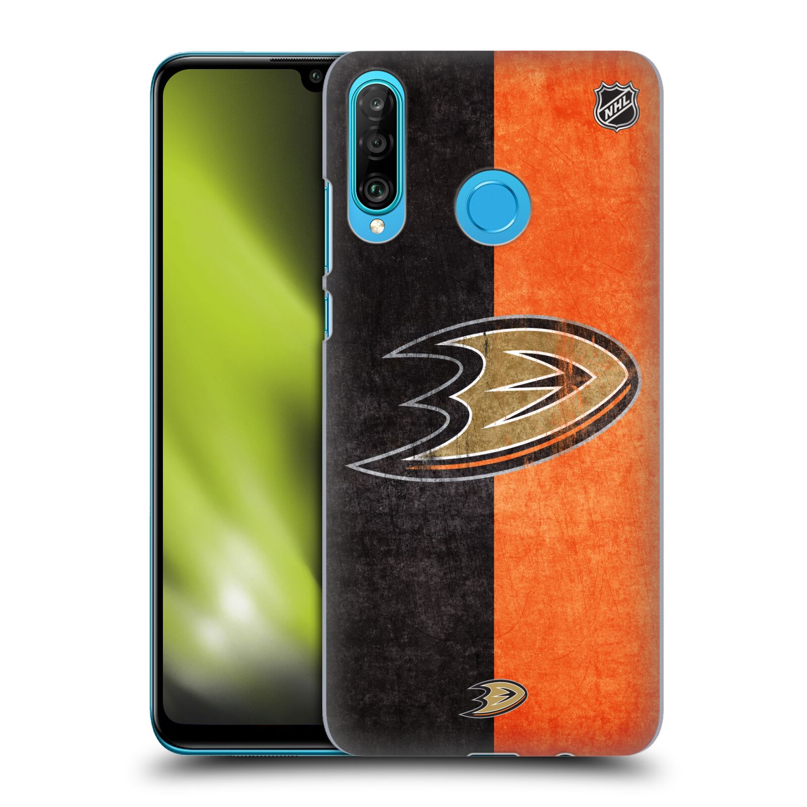 Pouzdro na mobil Huawei P30 LITE - HEAD CASE - Hokej NHL - Anaheim Ducks - Logo vintage