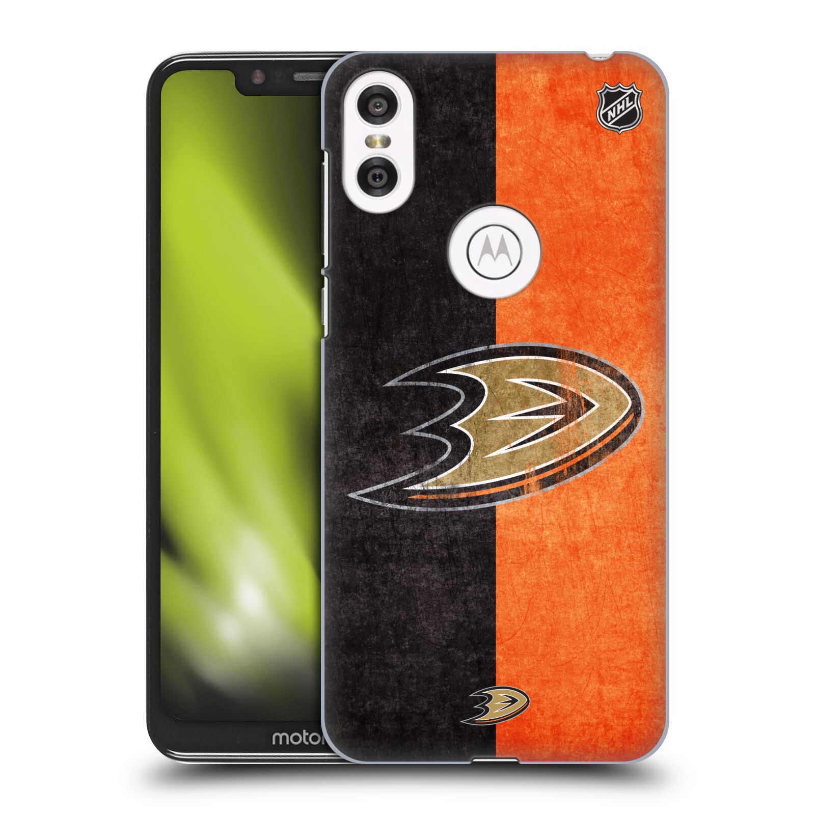 Pouzdro na mobil Motorola Moto ONE - HEAD CASE - Hokej NHL - Anaheim Ducks - Logo vintage