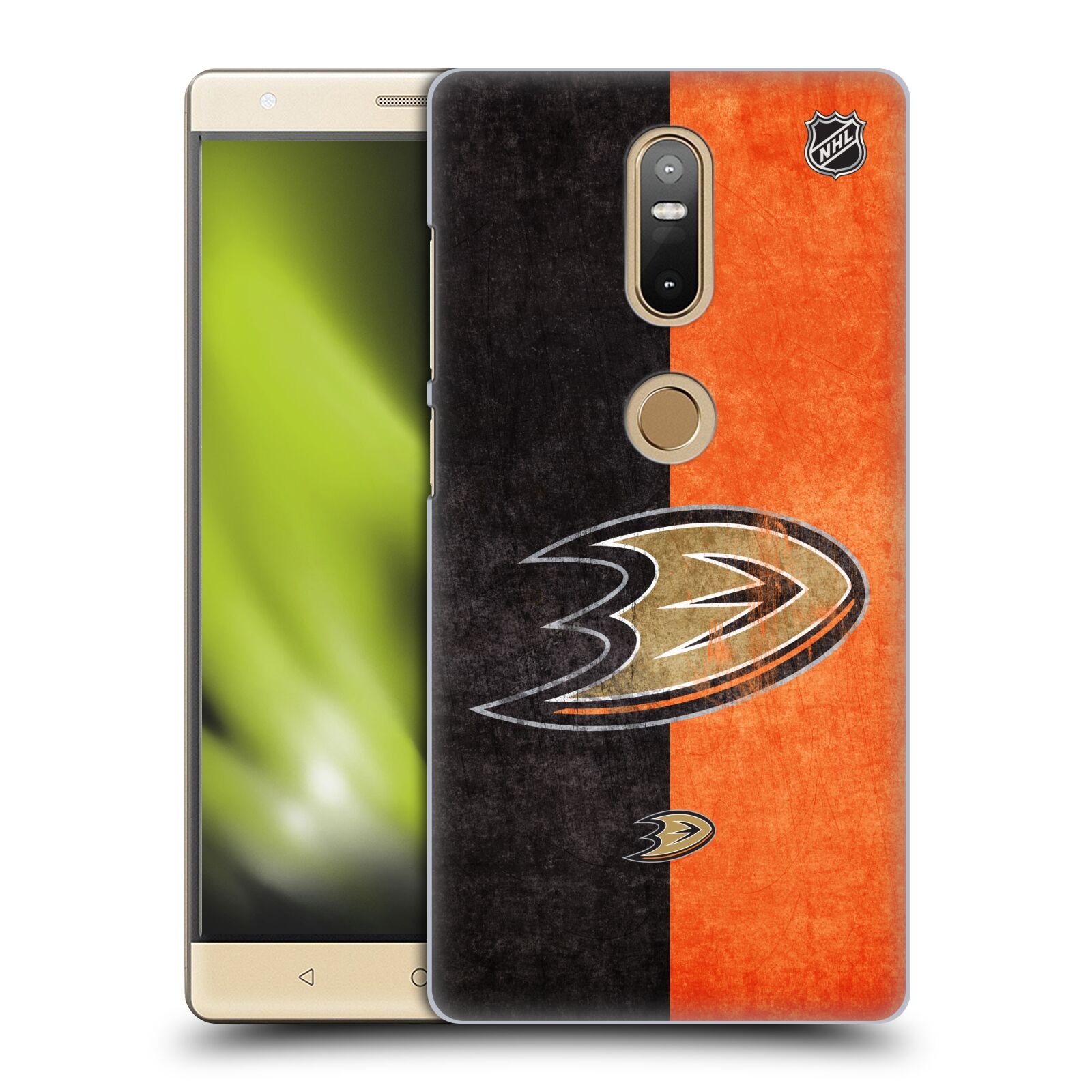 Pouzdro na mobil Lenovo Phab 2 PLUS - HEAD CASE - Hokej NHL - Anaheim Ducks - Logo vintage