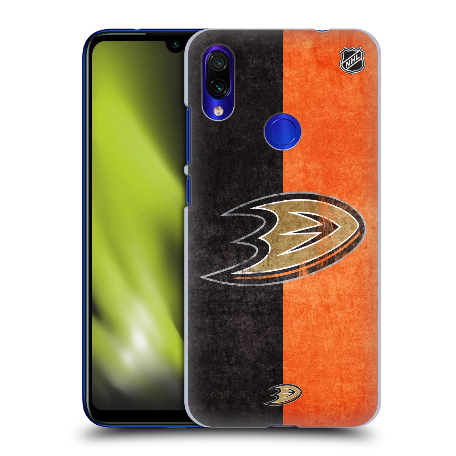 Pouzdro na mobil Xiaomi Redmi Note 7 - HEAD CASE - Hokej NHL - Anaheim Ducks - Logo vintage