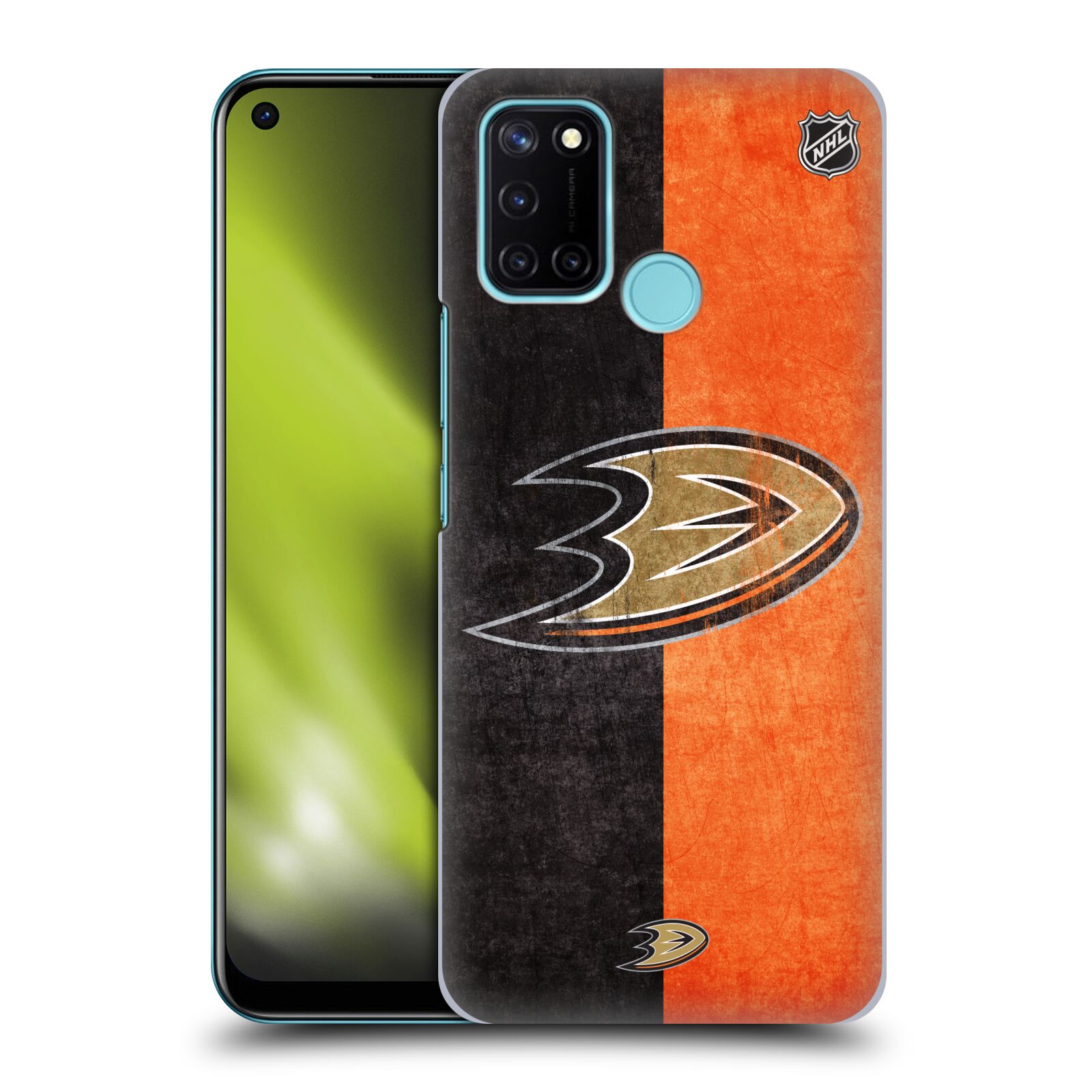 Pouzdro na mobil Realme 7i / Realme C17 - HEAD CASE - Hokej NHL - Anaheim Ducks - Logo vintage