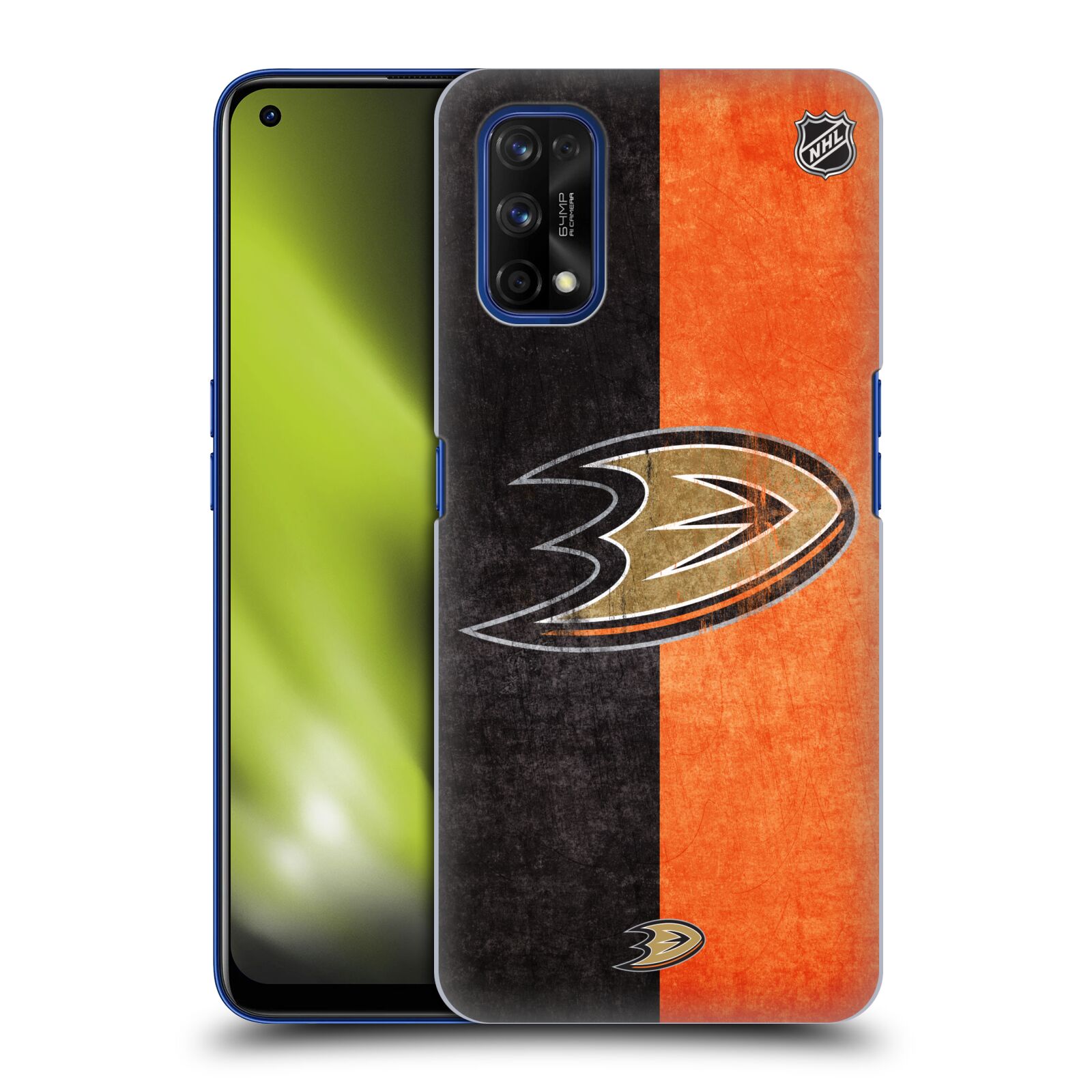 Pouzdro na mobil Realme 7 PRO - HEAD CASE - Hokej NHL - Anaheim Ducks - Logo vintage
