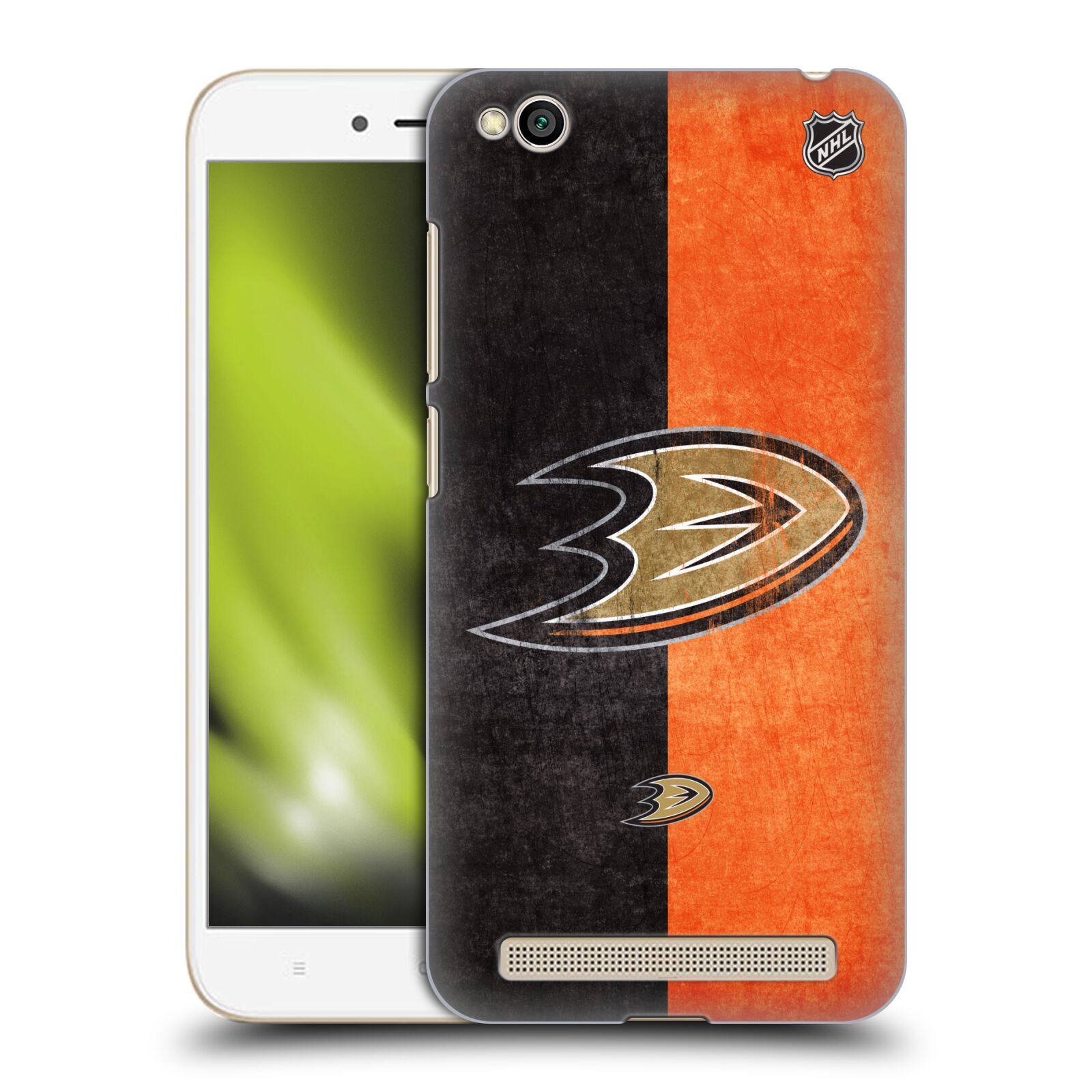 Pouzdro na mobil Xiaomi Redmi 5A - HEAD CASE - Hokej NHL - Anaheim Ducks - Logo vintage