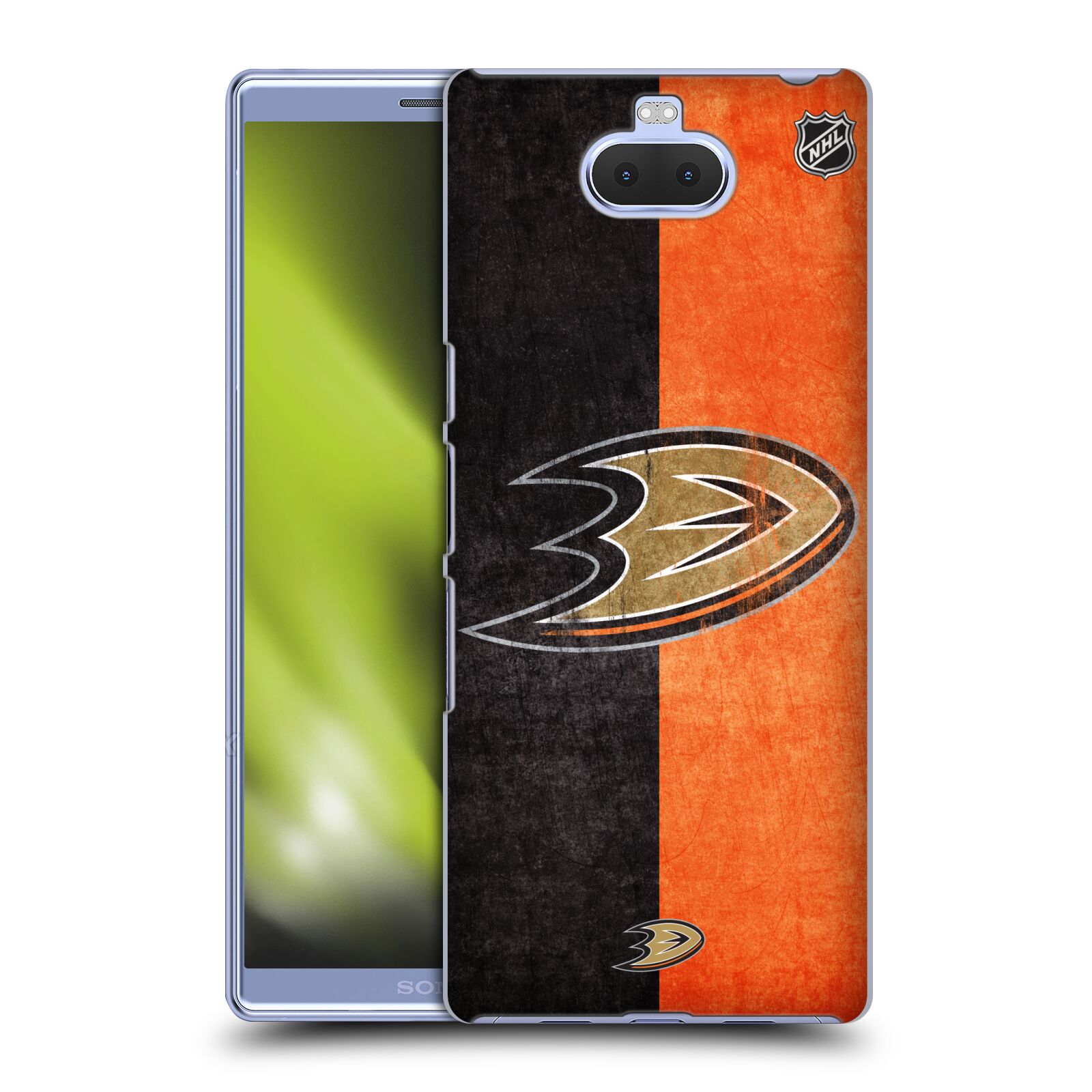 Pouzdro na mobil Sony Xperia 10 - HEAD CASE - Hokej NHL - Anaheim Ducks - Logo vintage