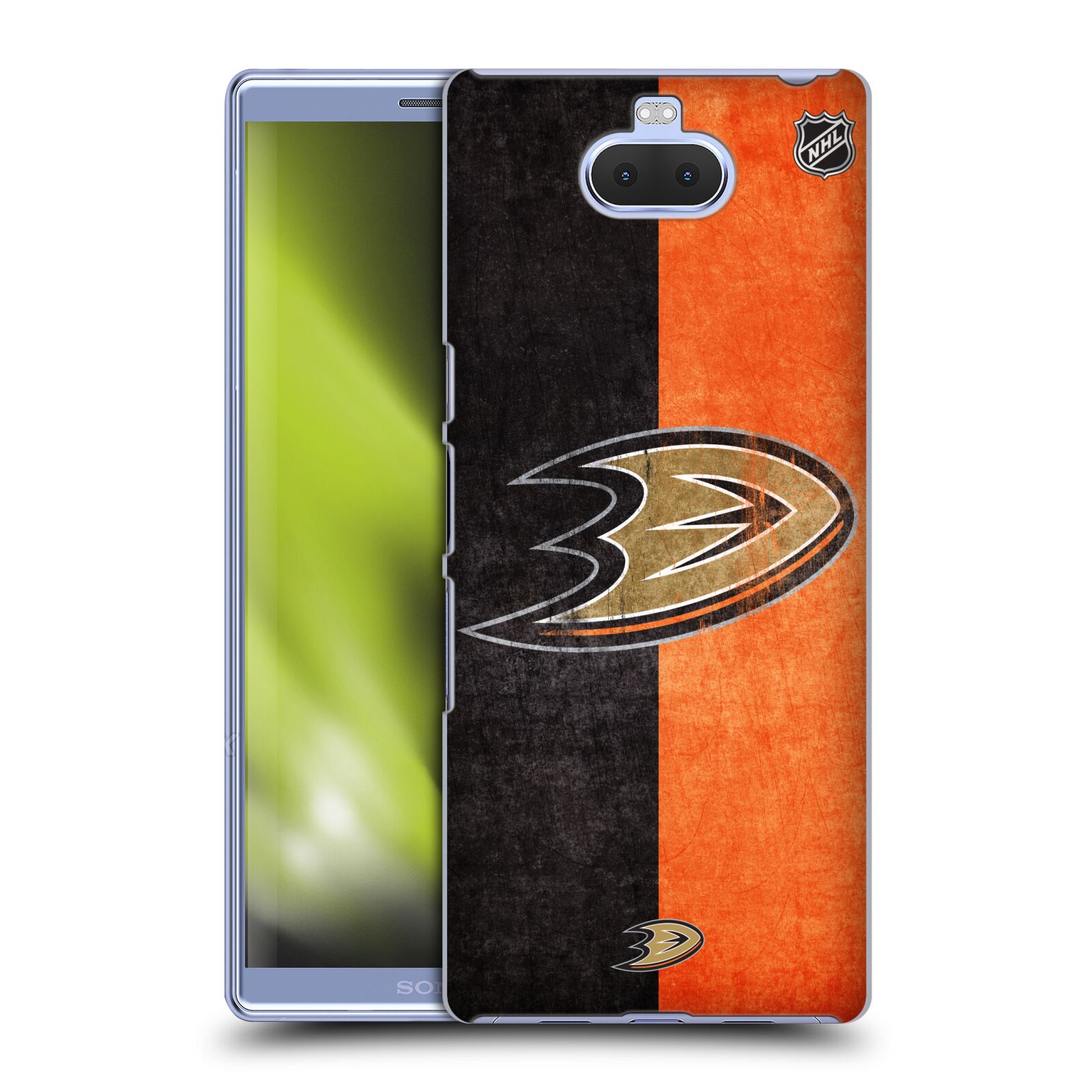 Pouzdro na mobil Sony Xperia 10 Plus - HEAD CASE - Hokej NHL - Anaheim Ducks - Logo vintage