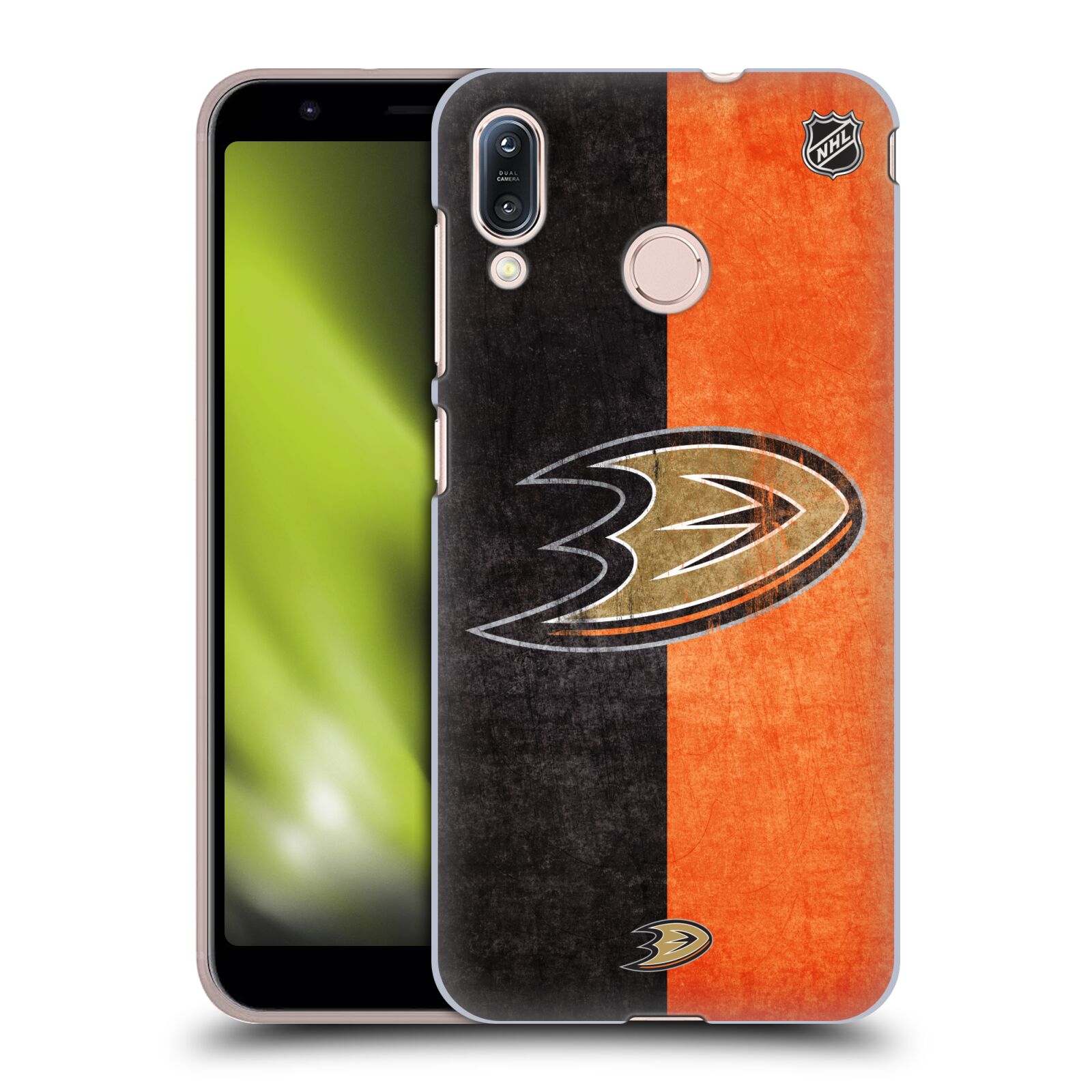 Pouzdro na mobil ASUS ZENFONE MAX M1 (ZB555KL) - HEAD CASE - Hokej NHL - Anaheim Ducks - Logo vintage