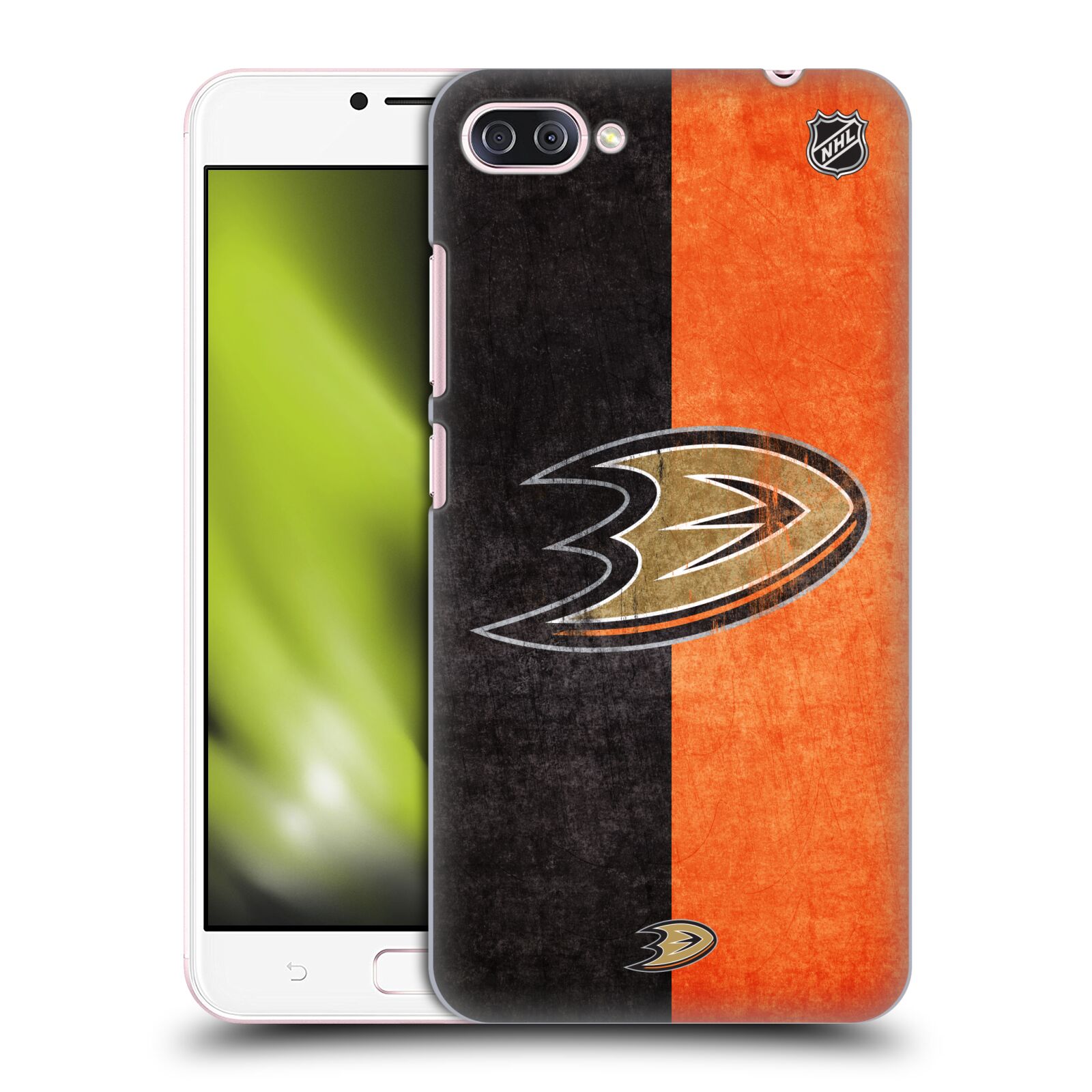 Pouzdro na mobil ASUS Zenfone 4 Max / 4 Max Pro (ZC554KL) - HEAD CASE - Hokej NHL - Anaheim Ducks - Logo vintage