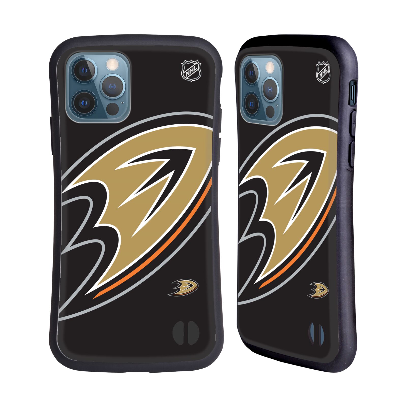 Obal na mobil Apple iPhone 12 / 12 PRO - HEAD CASE - NHL - Anaheim Ducks - velké logo
