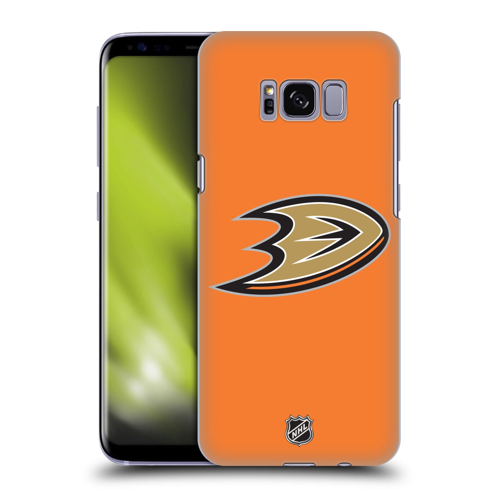 Pouzdro na mobil Samsung Galaxy S8 - HEAD CASE - Hokej NHL - Anaheim Ducks - Oranžové pozadí