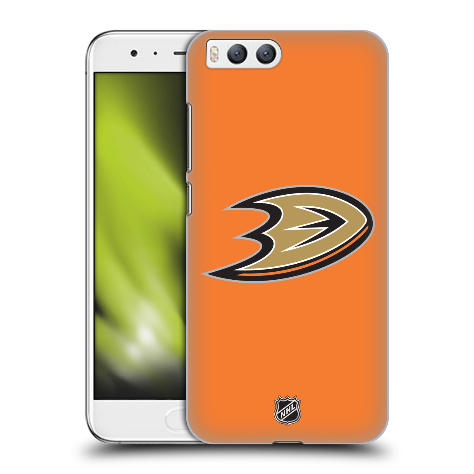 Pouzdro na mobil Xiaomi MI6 - HEAD CASE - Hokej NHL - Anaheim Ducks - Oranžové pozadí