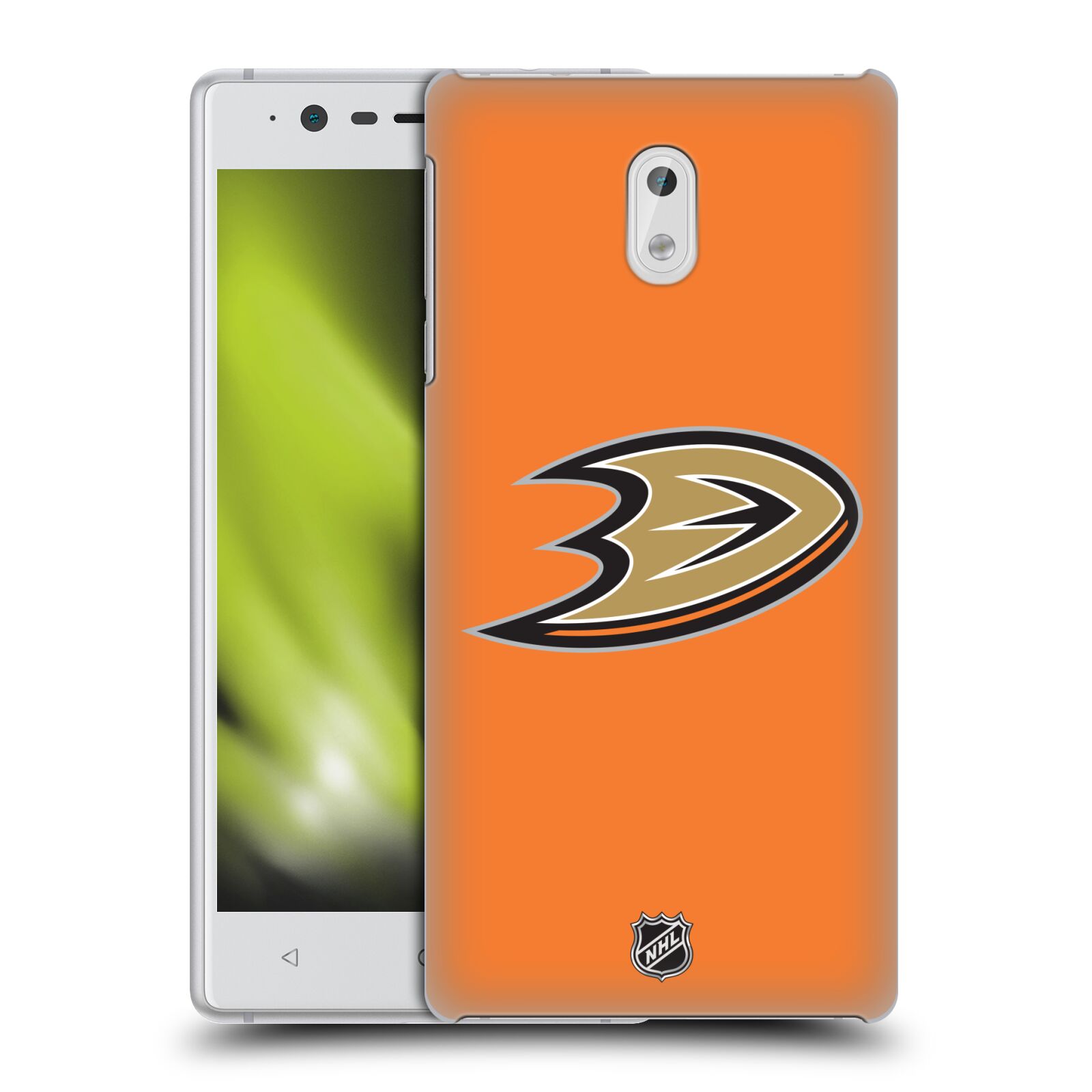 Pouzdro na mobil Nokia 3 - HEAD CASE - Hokej NHL - Anaheim Ducks - Oranžové pozadí