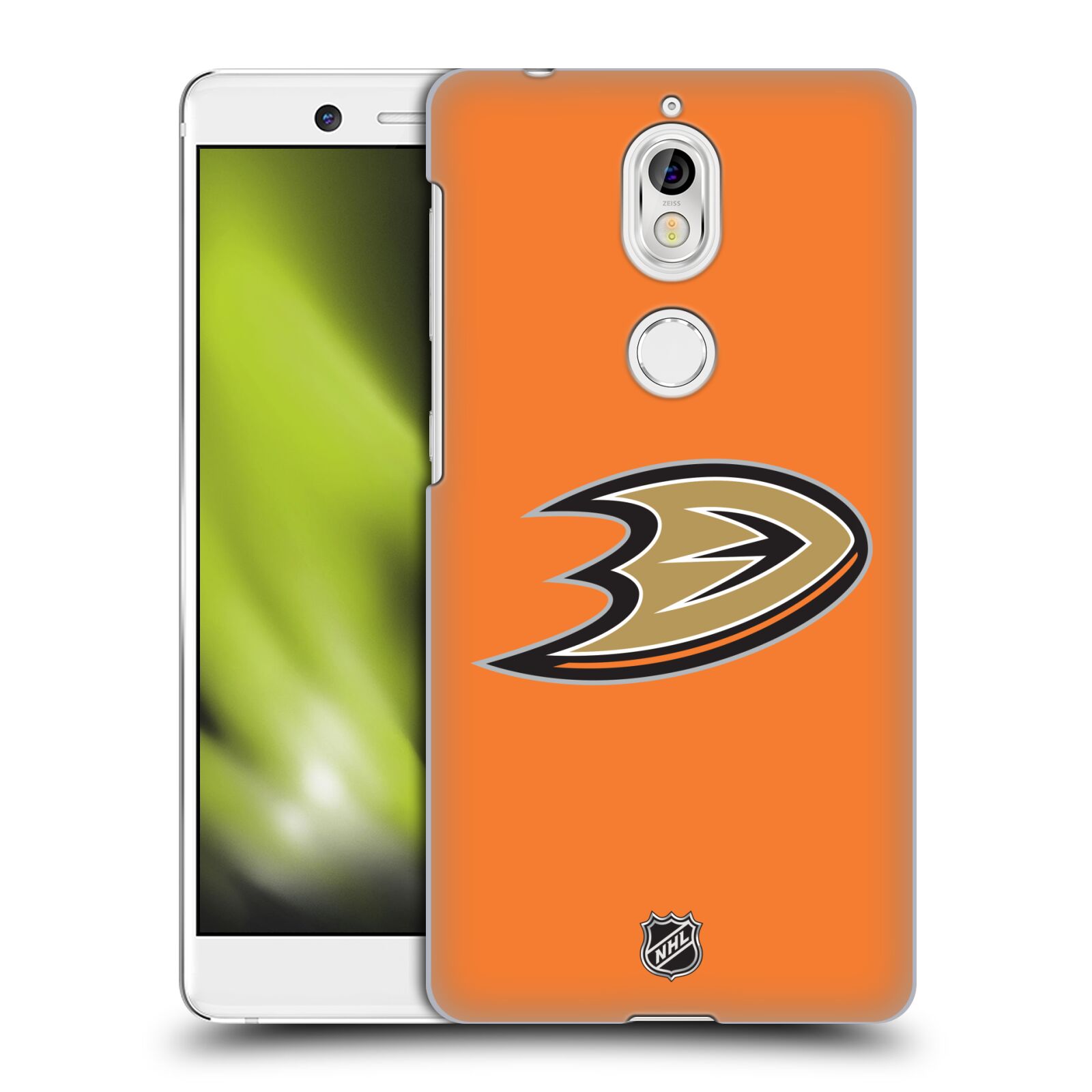 Pouzdro na mobil Nokia 7 - HEAD CASE - Hokej NHL - Anaheim Ducks - Oranžové pozadí