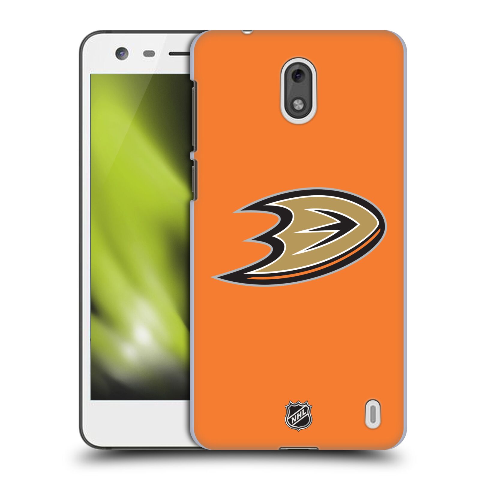 Pouzdro na mobil Nokia 2 - HEAD CASE - Hokej NHL - Anaheim Ducks - Oranžové pozadí