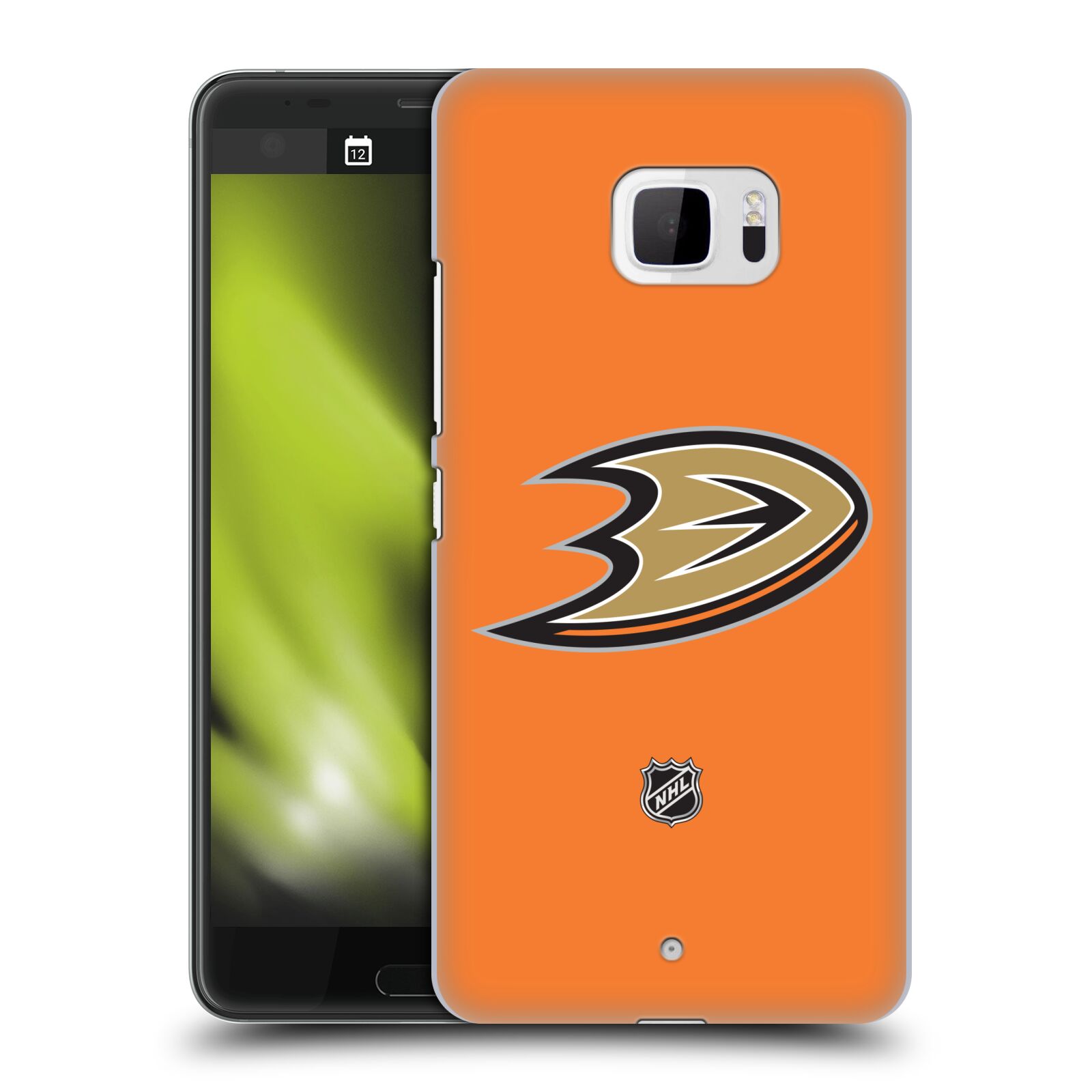 Pouzdro na mobil HTC U Ultra - HEAD CASE - Hokej NHL - Anaheim Ducks - Oranžové pozadí