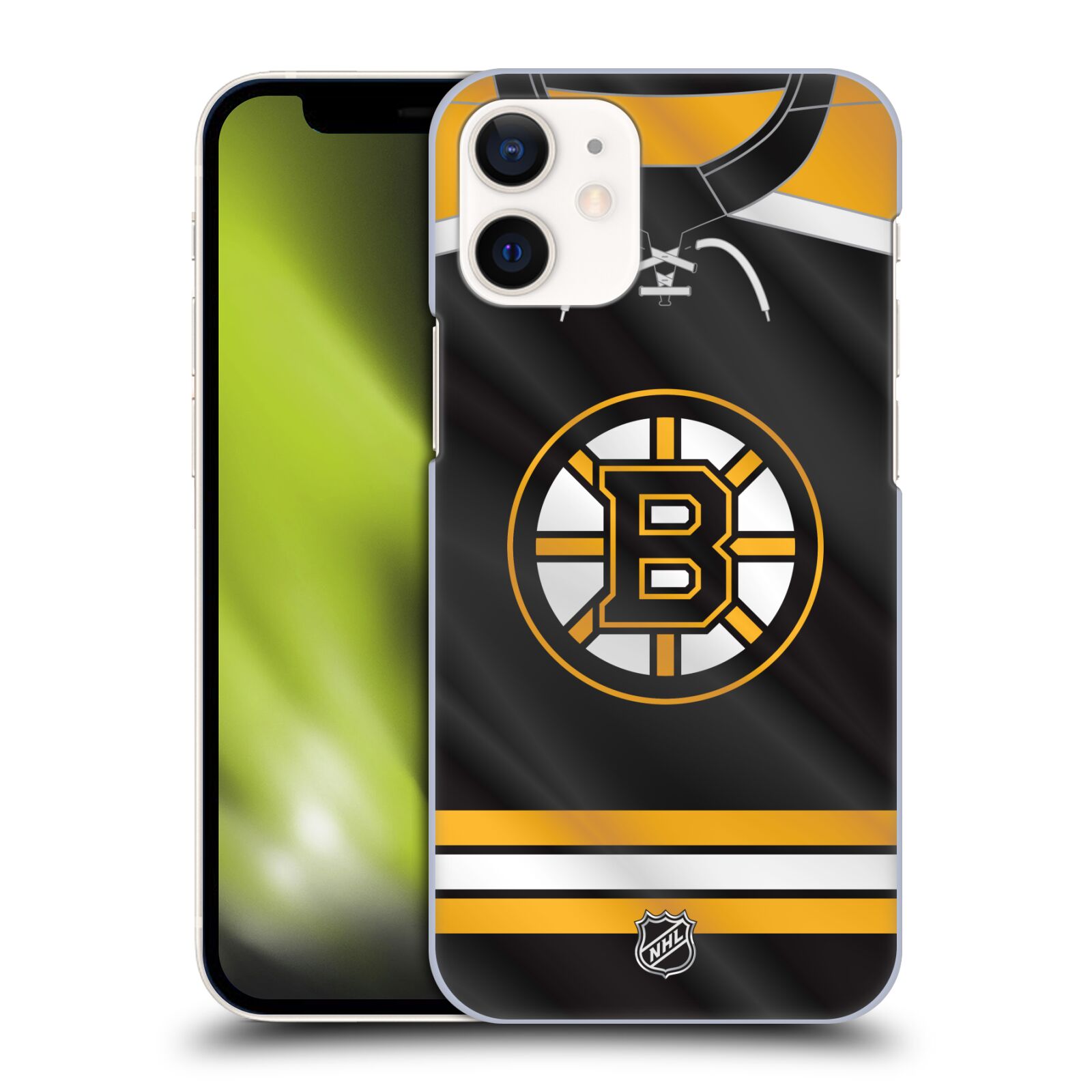 Pouzdro na mobil Apple Iphone 12 MINI - HEAD CASE - Hokej NHL - Boston Bruins - Hokejový dres