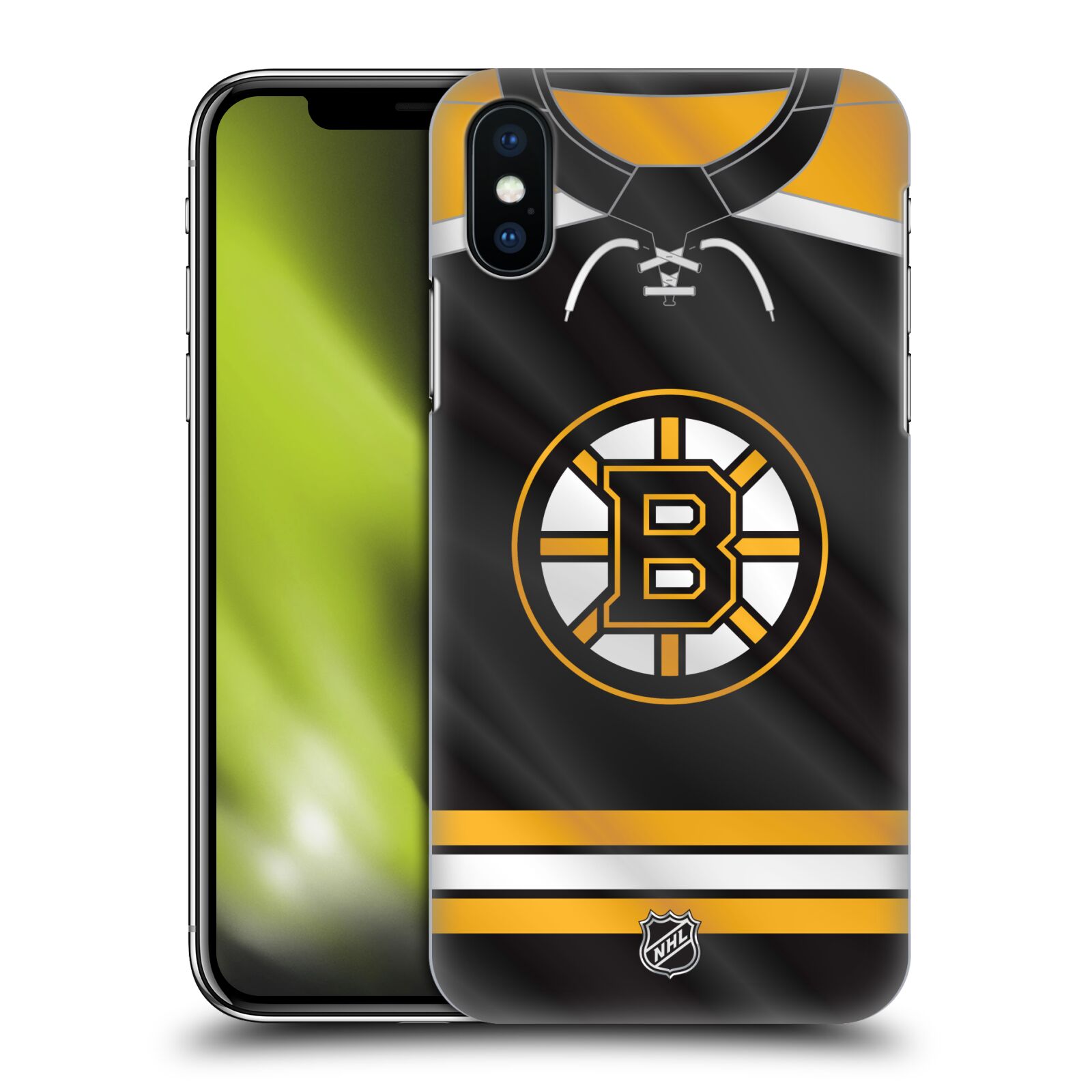Pouzdro na mobil Apple Iphone X/XS - HEAD CASE - Hokej NHL - Boston Bruins - Hokejový dres