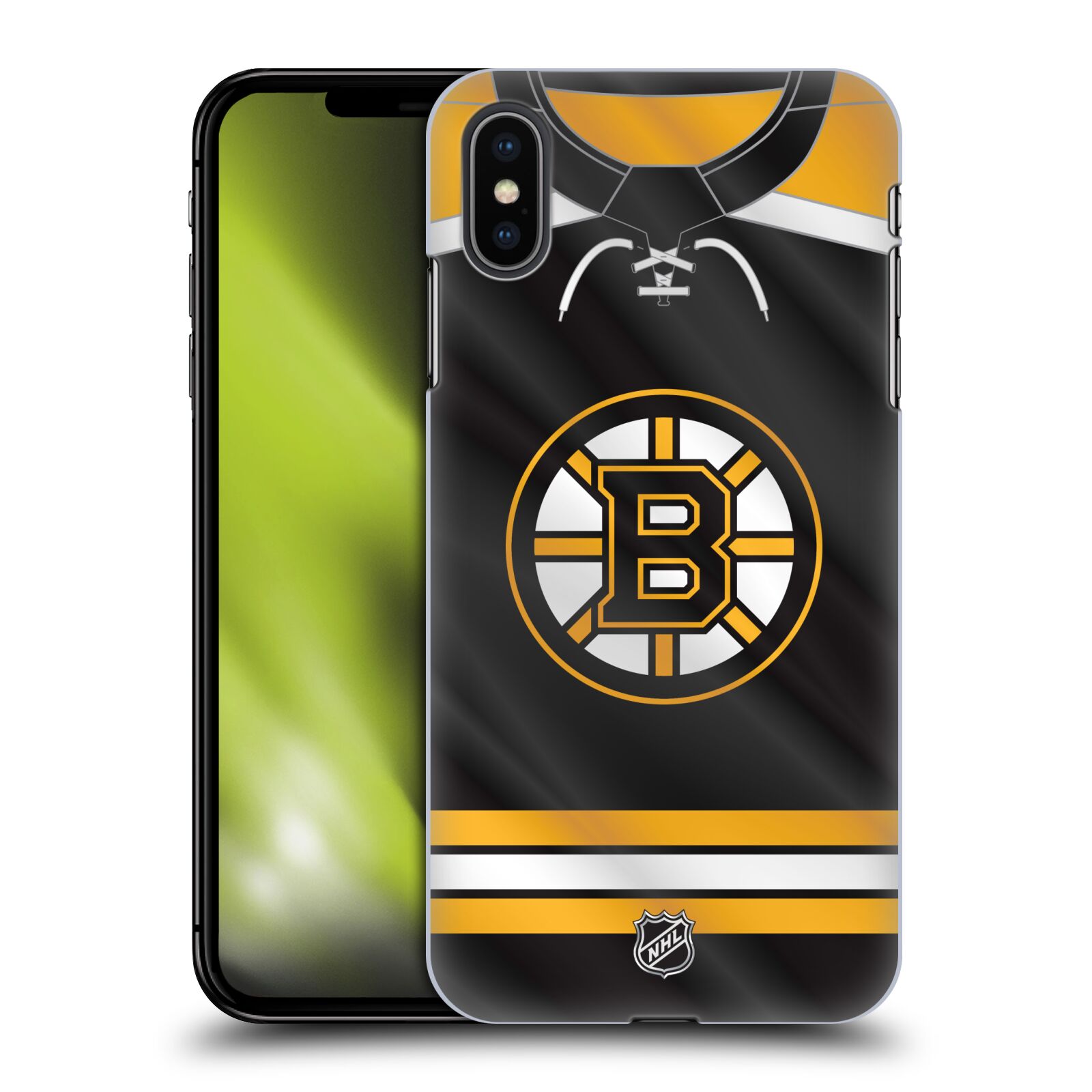 Pouzdro na mobil Apple Iphone XS MAX - HEAD CASE - Hokej NHL - Boston Bruins - Hokejový dres