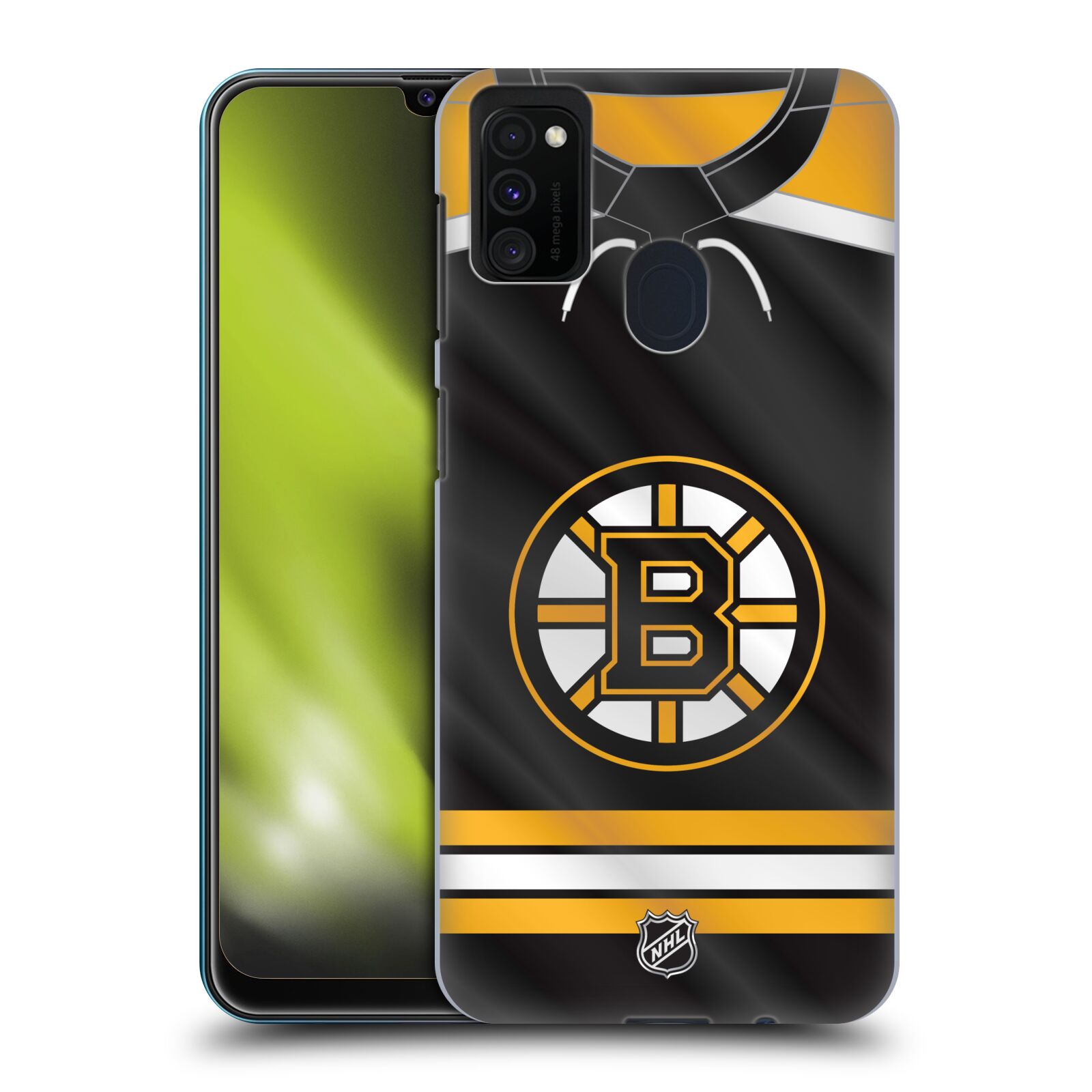 Pouzdro na mobil Samsung Galaxy M21 - HEAD CASE - Hokej NHL - Boston Bruins - Hokejový dres