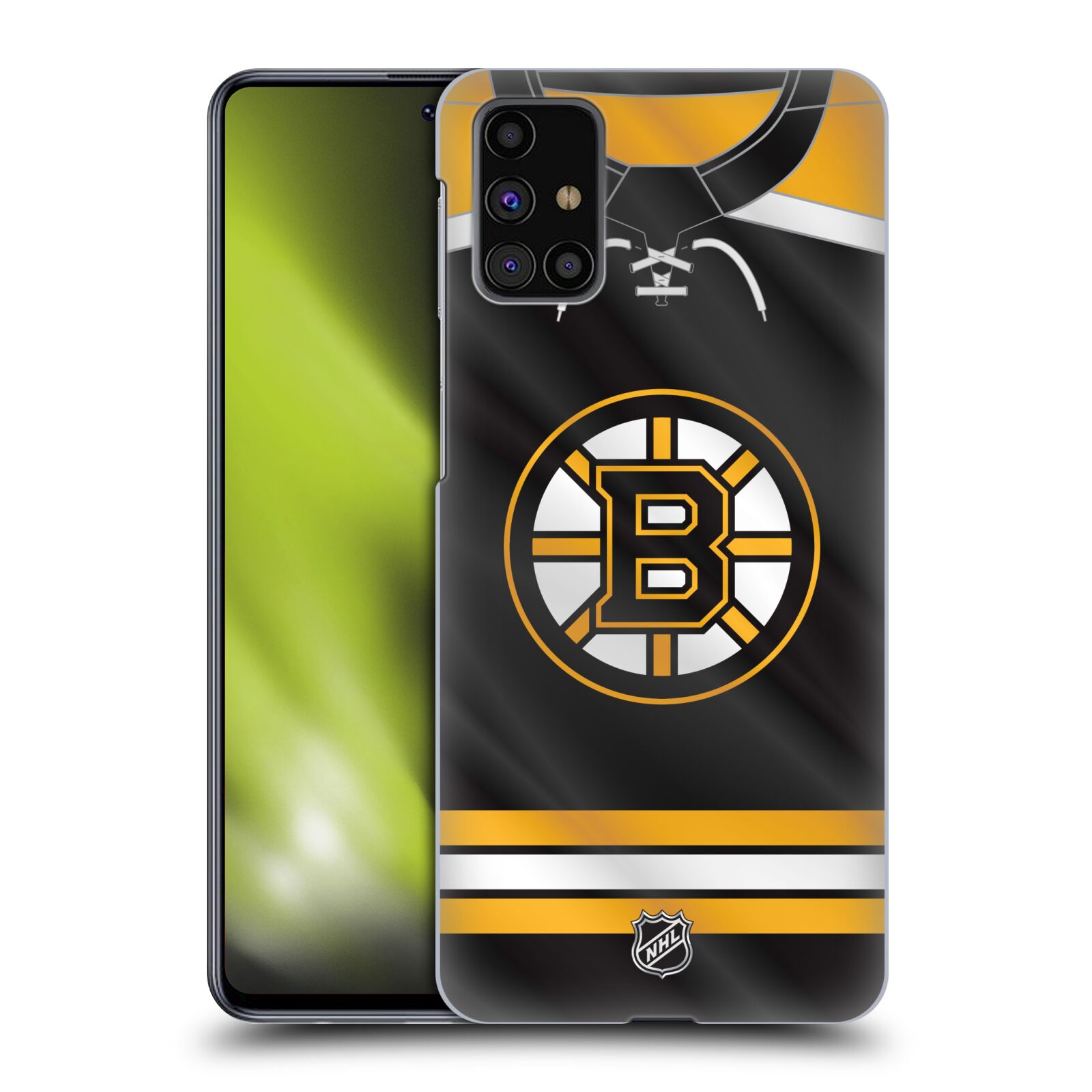 Pouzdro na mobil Samsung Galaxy M31s - HEAD CASE - Hokej NHL - Boston Bruins - Hokejový dres