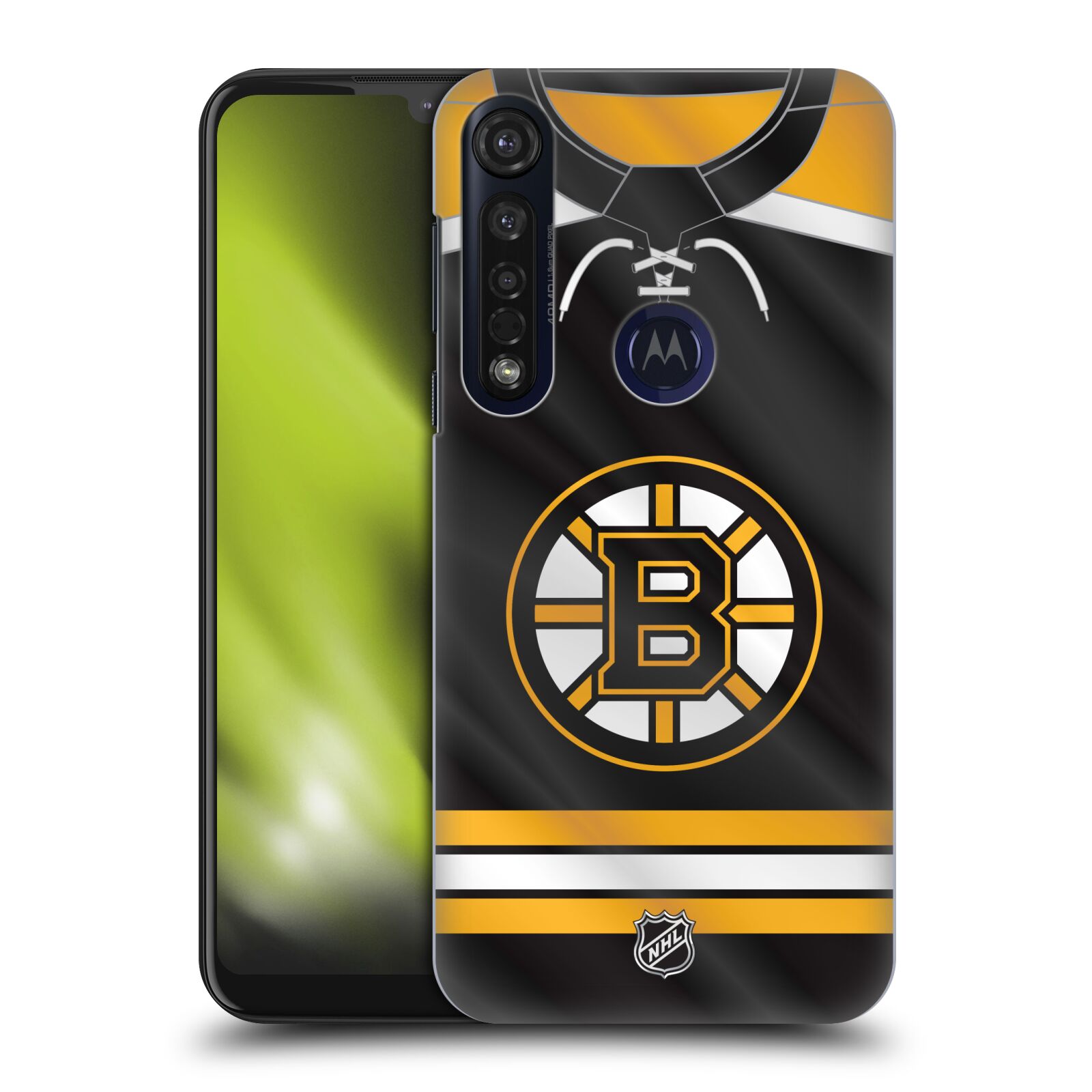 Pouzdro na mobil Motorola Moto G8 PLUS - HEAD CASE - Hokej NHL - Boston Bruins - Hokejový dres