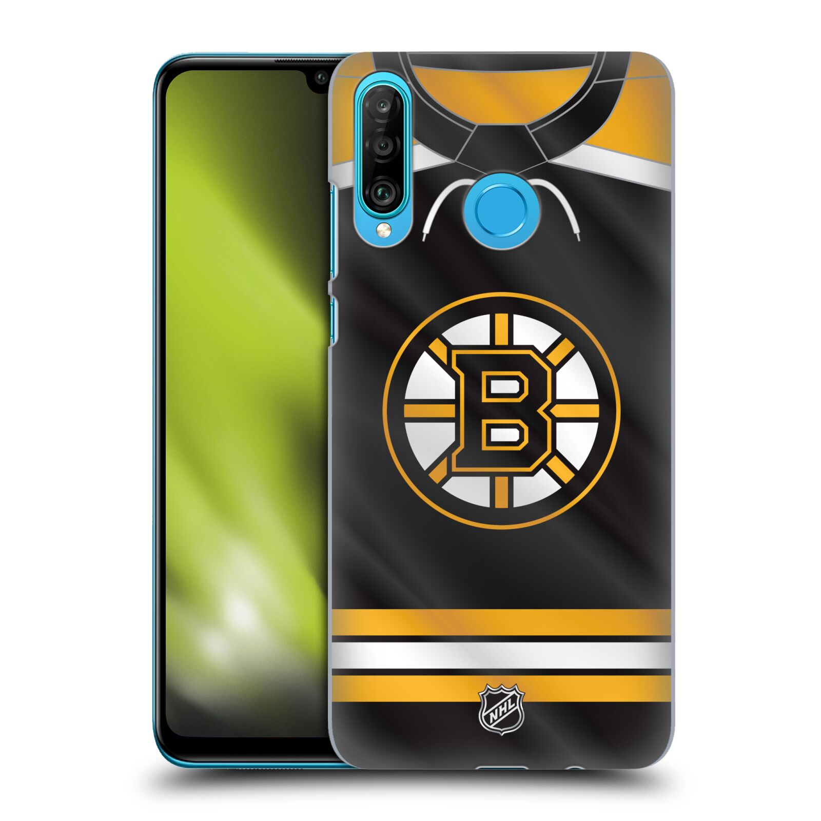 Pouzdro na mobil Huawei P30 LITE - HEAD CASE - Hokej NHL - Boston Bruins - Hokejový dres