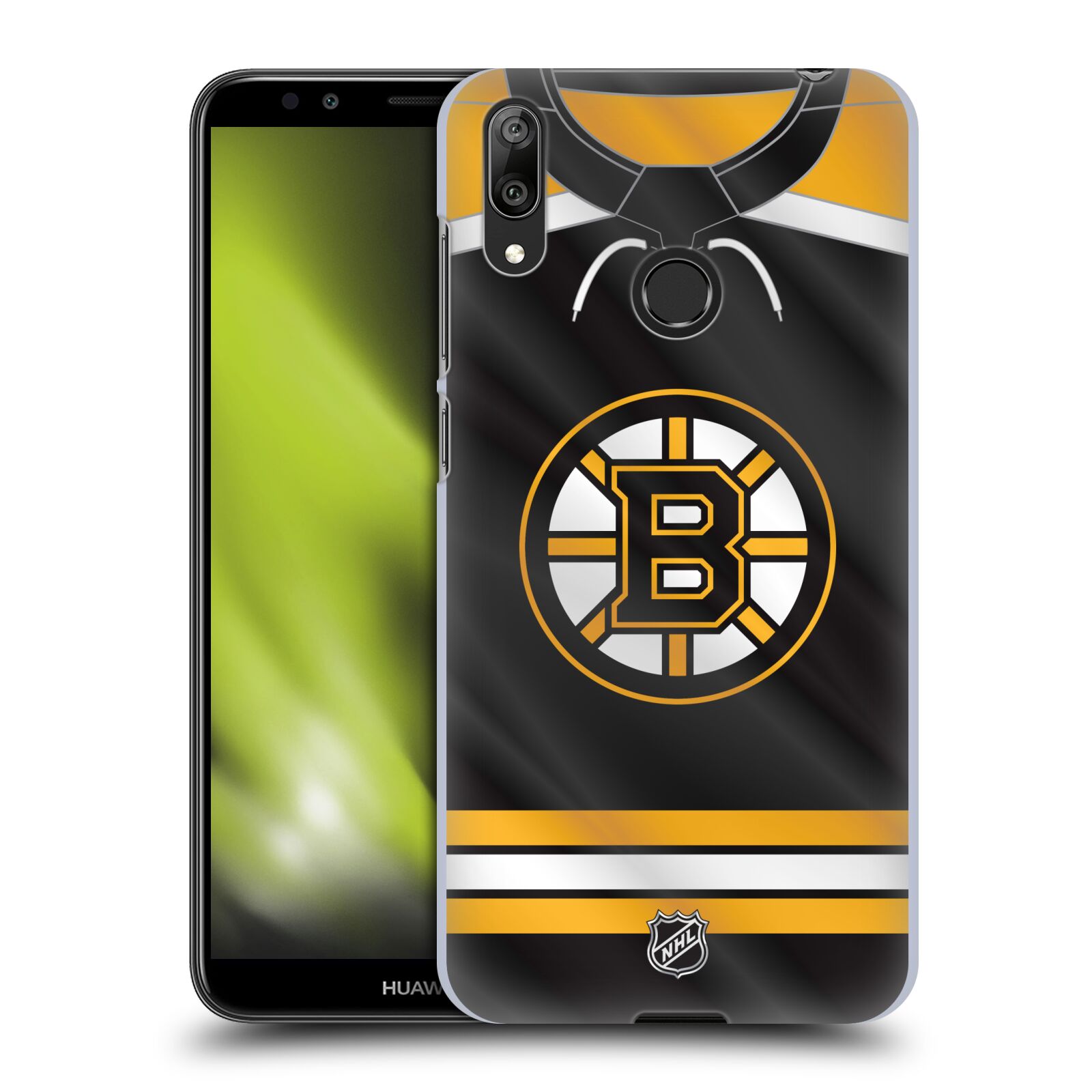 Pouzdro na mobil Huawei Y7 2019 - HEAD CASE - Hokej NHL - Boston Bruins - Hokejový dres
