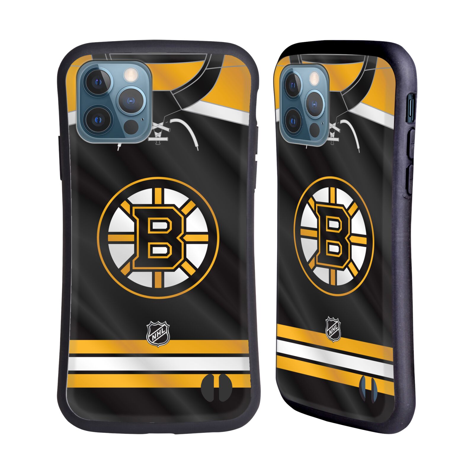 Obal na mobil Apple iPhone 12 / 12 PRO - HEAD CASE - NHL - Boston Bruins znak na dresu