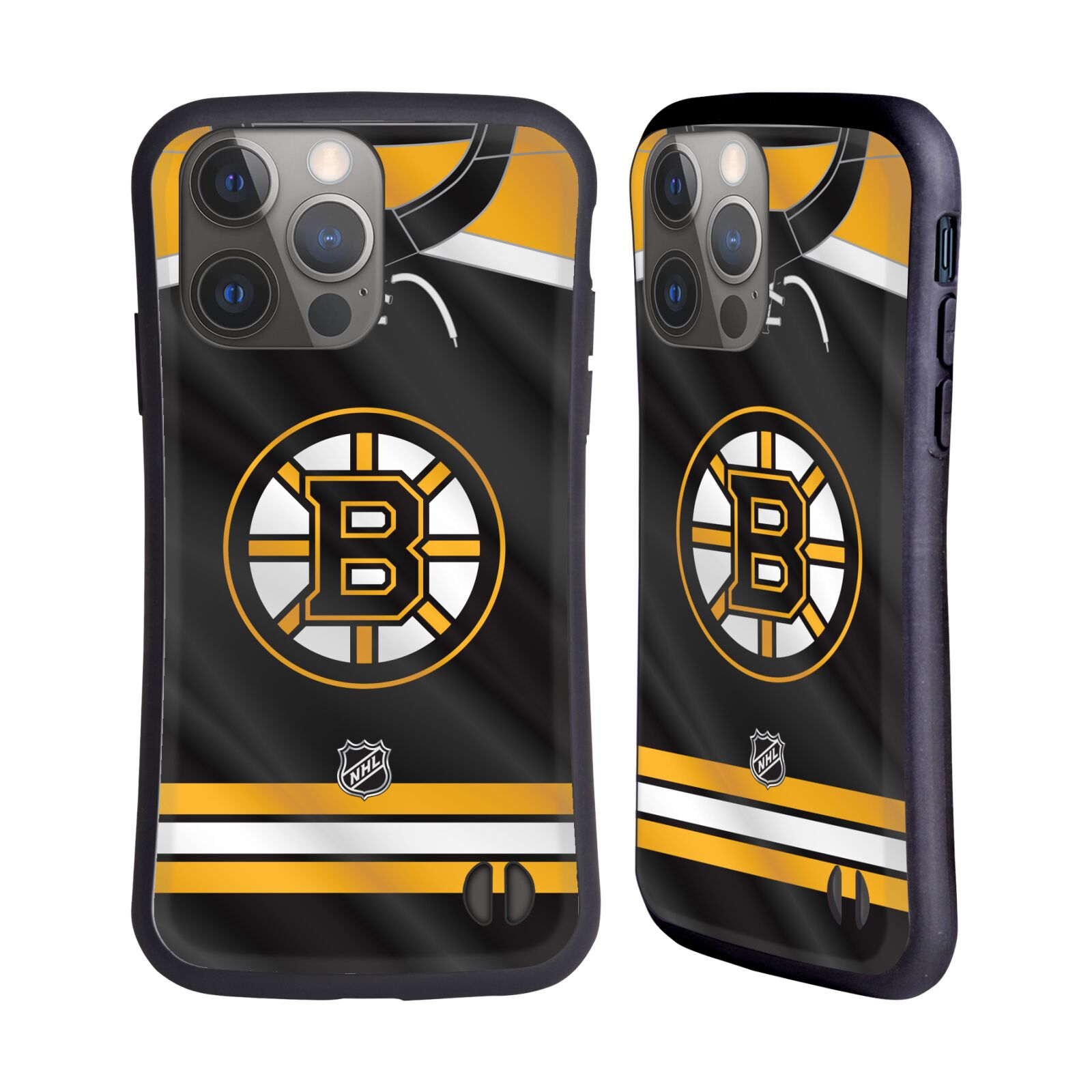 Odolný zadní obal pro mobil Apple iPhone 14 PRO - HEAD CASE - NHL - Boston Bruins znak na dresu
