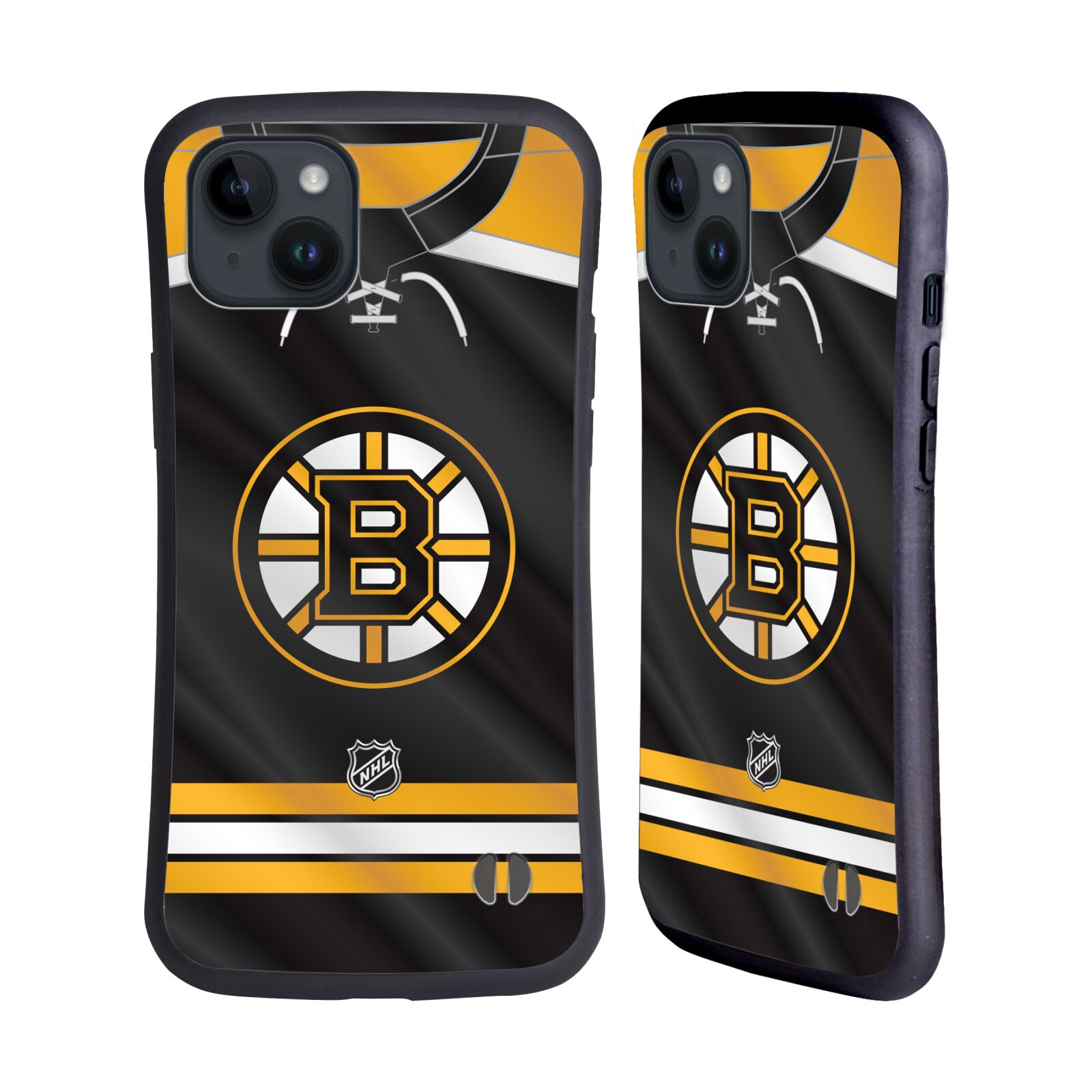 Obal na mobil Apple iPhone 15 PLUS - HEAD CASE - NHL - Boston Bruins znak na dresu