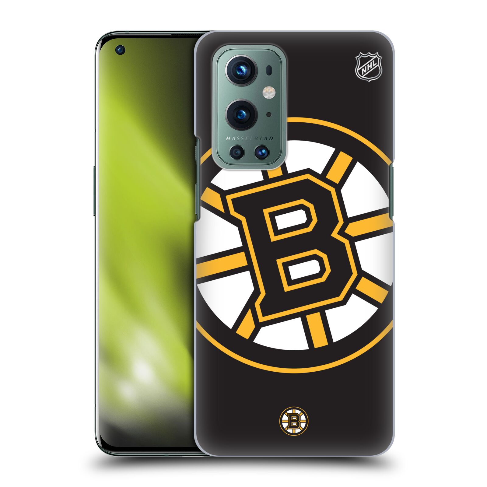 Pouzdro na mobil OnePlus 9 - HEAD CASE - Hokej NHL - Boston Bruins - velký znak