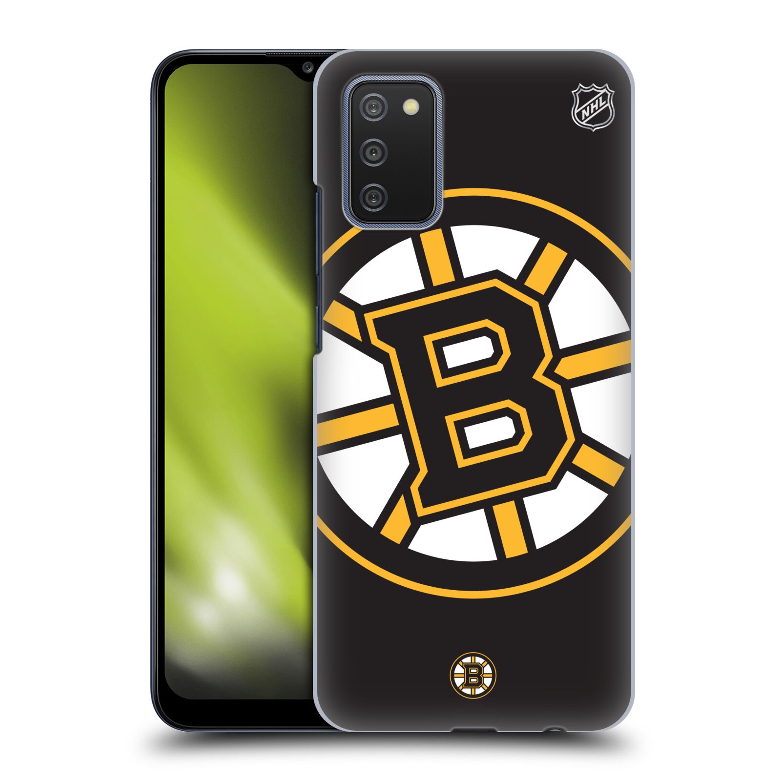 Pouzdro na mobil Samsung Galaxy A02s - HEAD CASE - Hokej NHL - Boston Bruins - velký znak