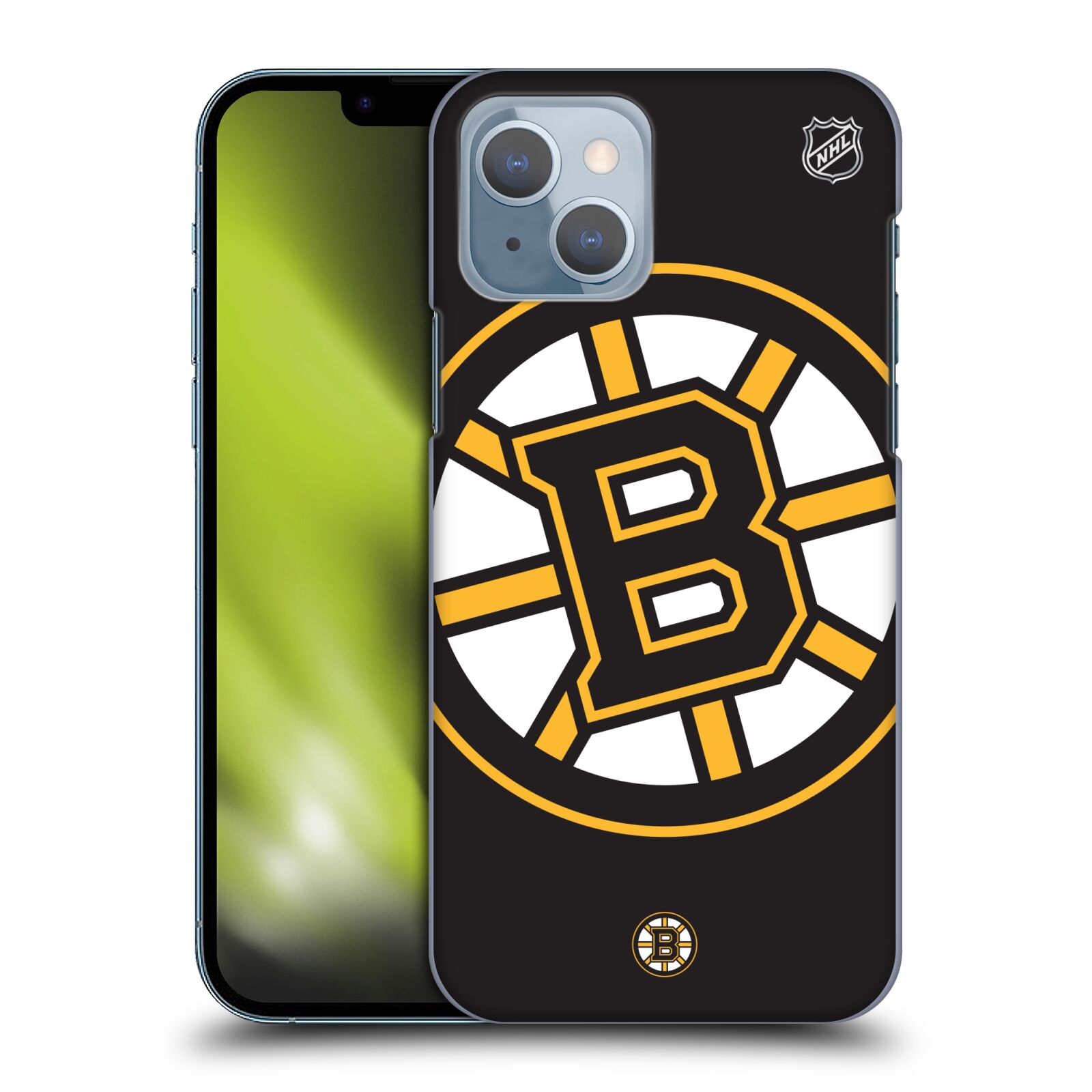 Pouzdro na mobil Apple Iphone 14 - HEAD CASE - Hokej NHL - Boston Bruins - velký znak