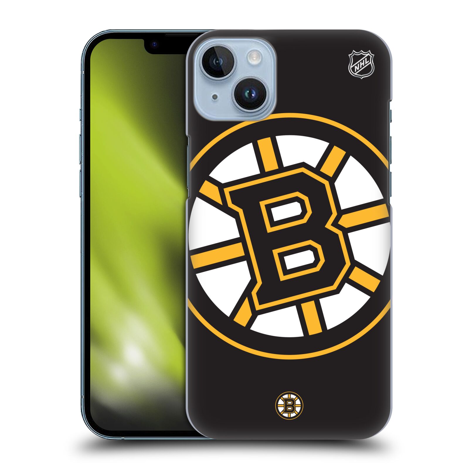 Pouzdro na mobil Apple Iphone 14 PLUS - HEAD CASE - Hokej NHL - Boston Bruins - velký znak