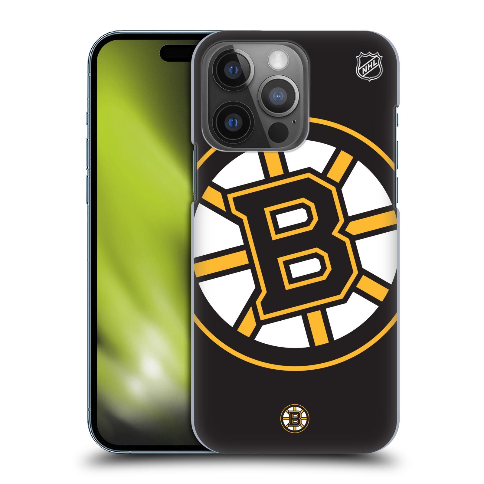 Pouzdro na mobil Apple Iphone 14 PRO - HEAD CASE - Hokej NHL - Boston Bruins - velký znak