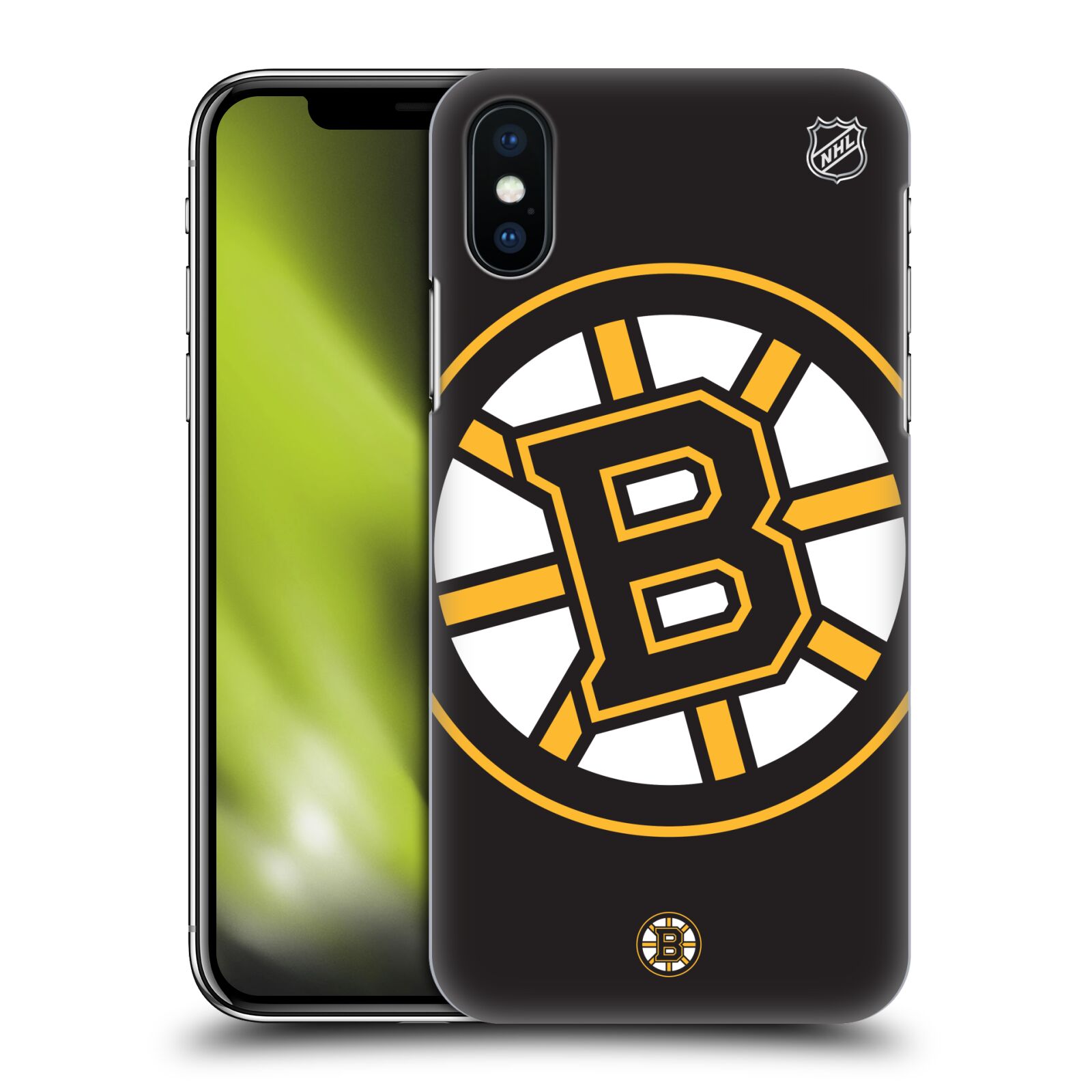 Pouzdro na mobil Apple Iphone X/XS - HEAD CASE - Hokej NHL - Boston Bruins - velký znak