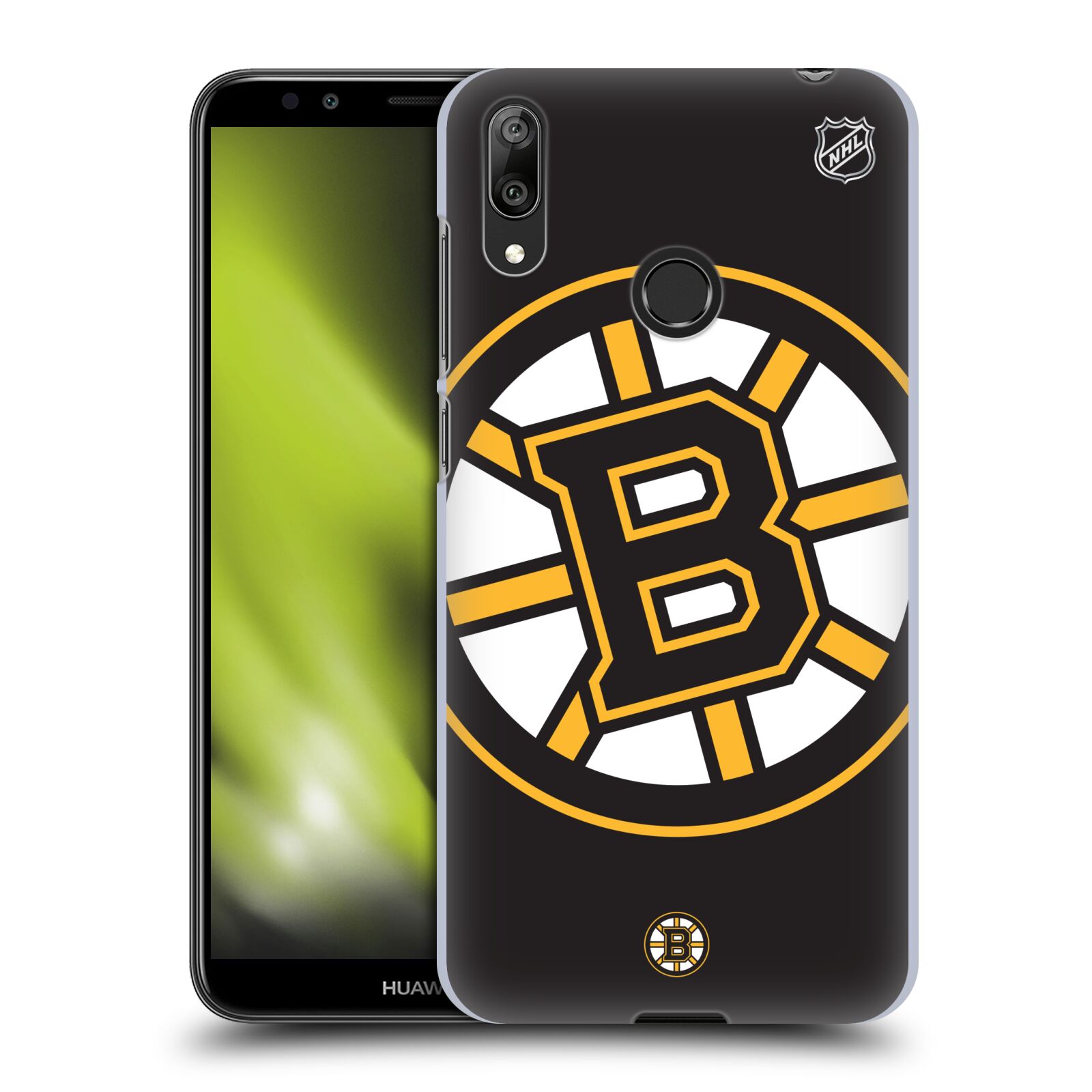 Pouzdro na mobil Huawei Y7 2019 - HEAD CASE - Hokej NHL - Boston Bruins - velký znak