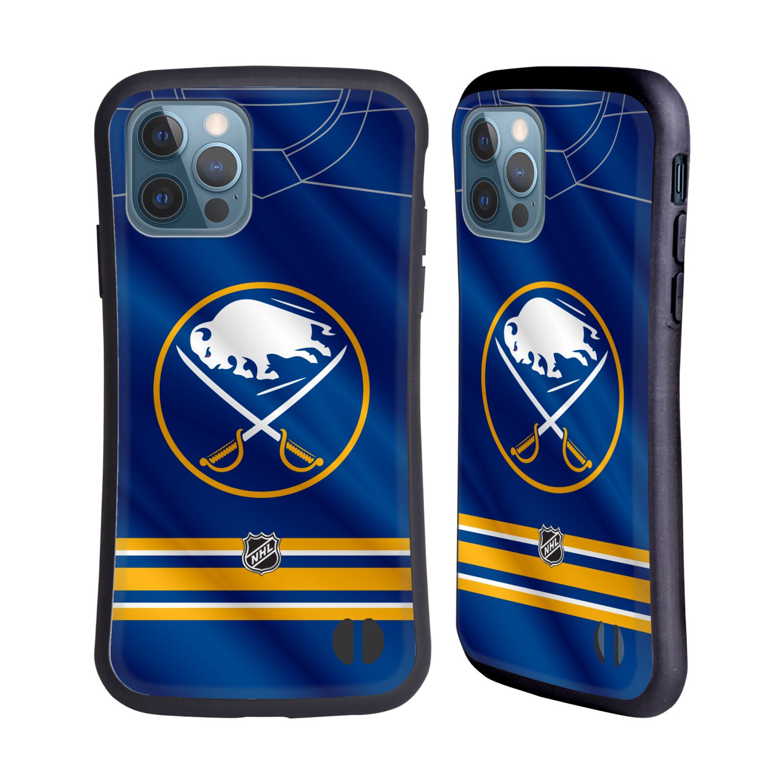 Obal na mobil Apple iPhone 12 / 12 PRO - HEAD CASE - NHL - Buffalo Sabres znak na dresu