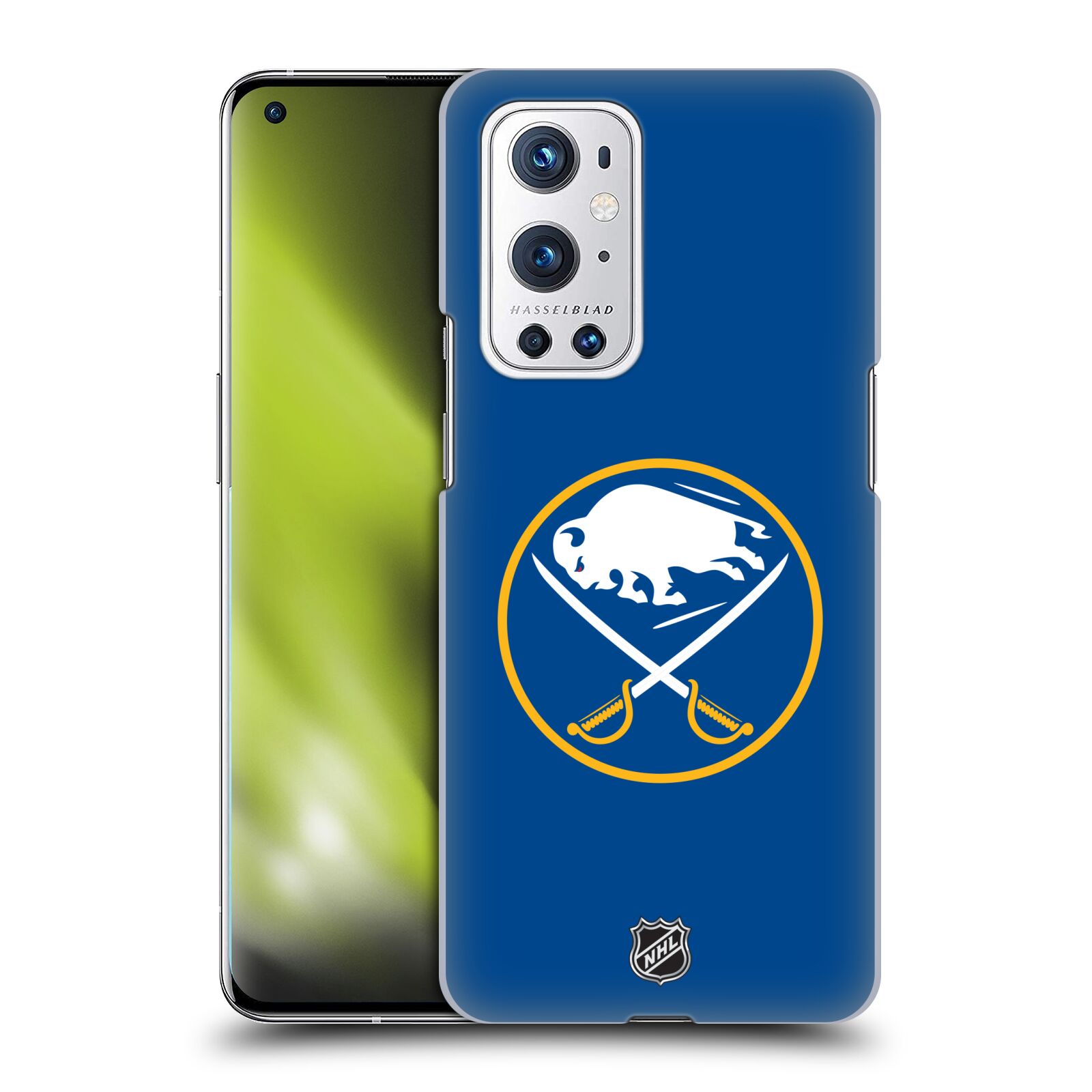 Pouzdro na mobil OnePlus 9 PRO - HEAD CASE - Hokej NHL - Buffalo Sabres - modré pozadí