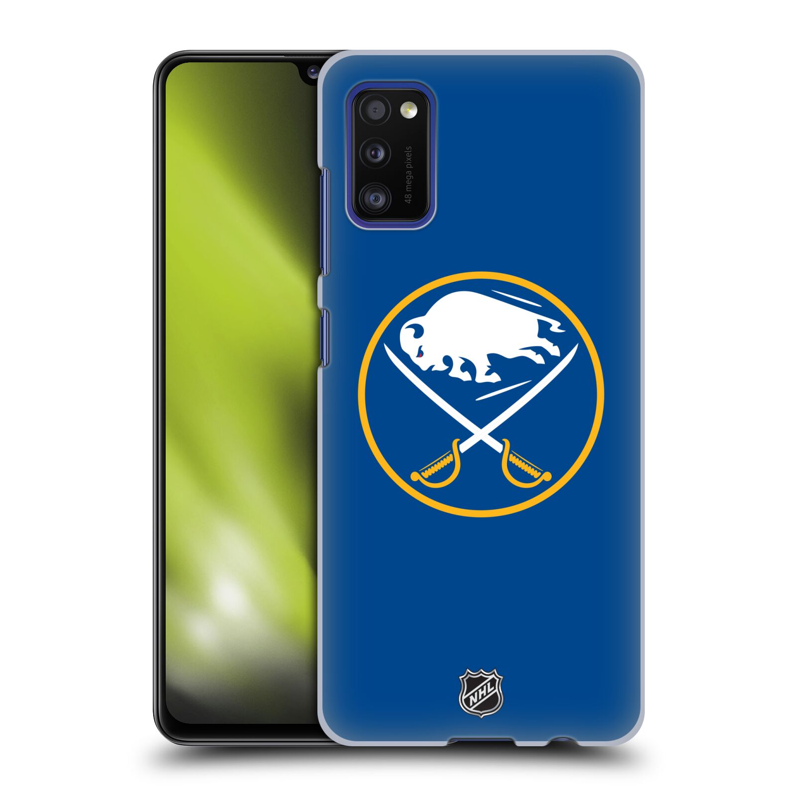 Pouzdro na mobil Samsung Galaxy A41 - HEAD CASE - Hokej NHL - Buffalo Sabres - modré pozadí