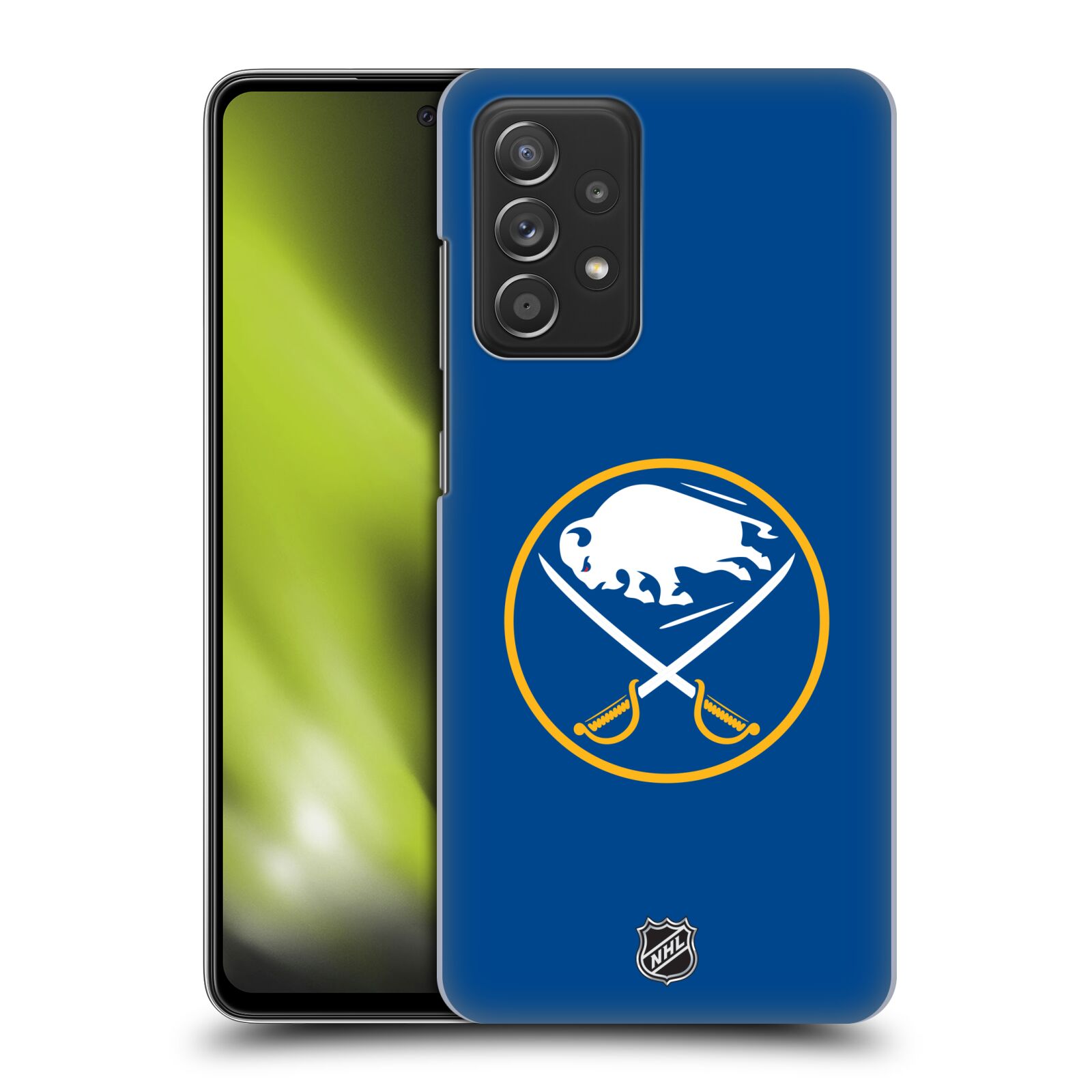 Pouzdro na mobil Samsung Galaxy A52 / A52 5G / A52s 5G - HEAD CASE - Hokej NHL - Buffalo Sabres - modré pozadí