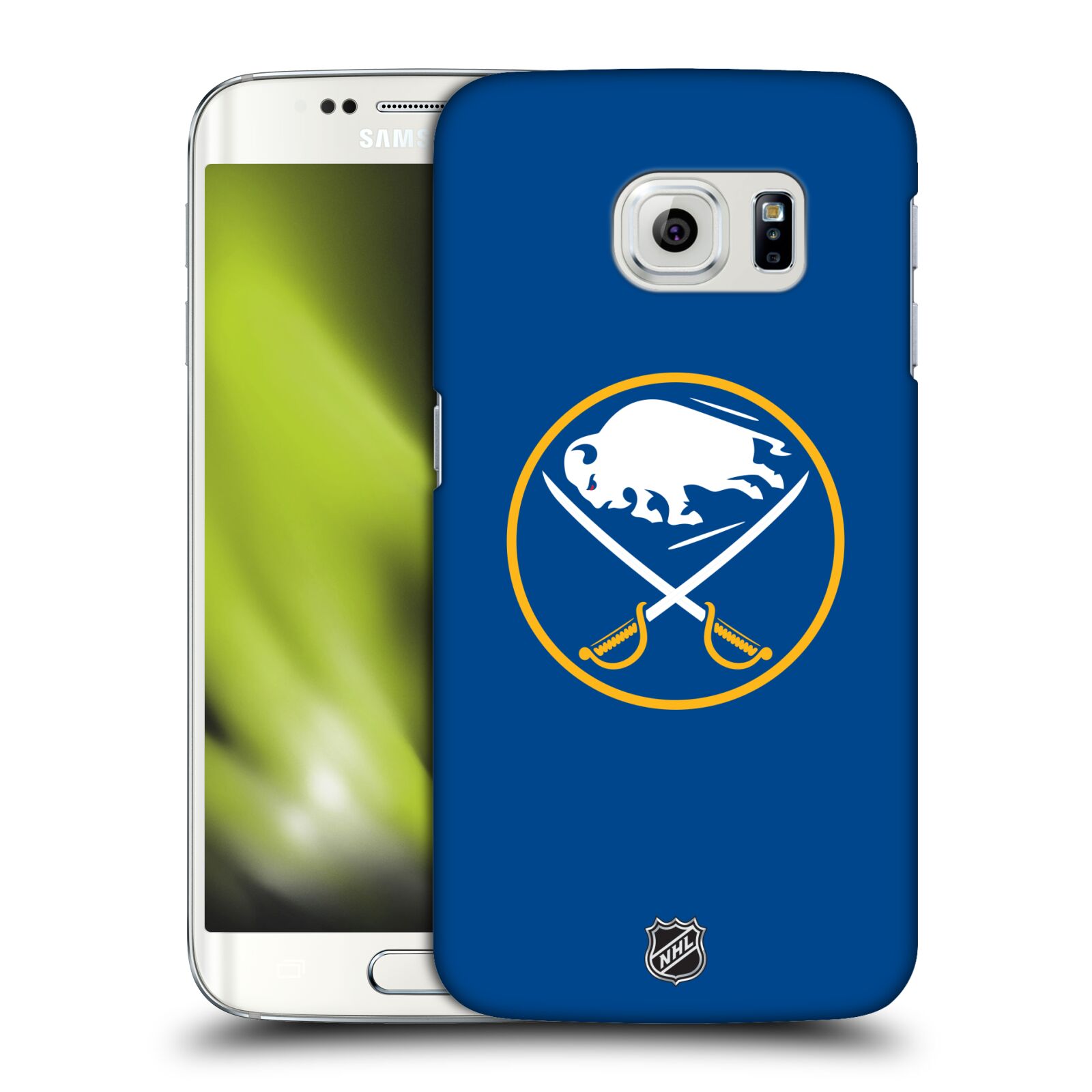 Pouzdro na mobil Samsung Galaxy S6 EDGE - HEAD CASE - Hokej NHL - Buffalo Sabres - modré pozadí