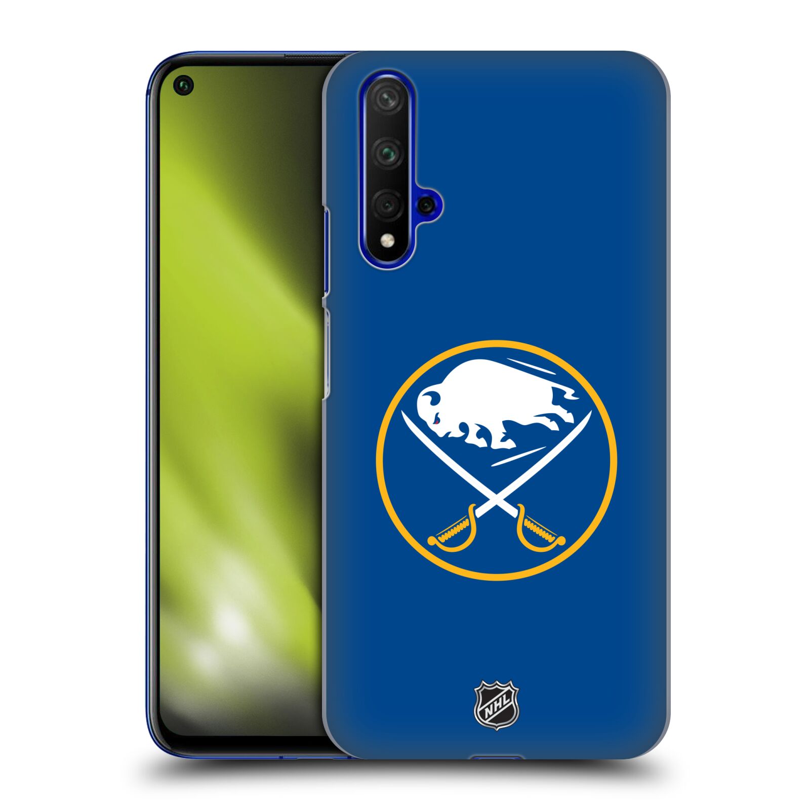 Pouzdro na mobil HONOR 20 - HEAD CASE - Hokej NHL - Buffalo Sabres - modré pozadí